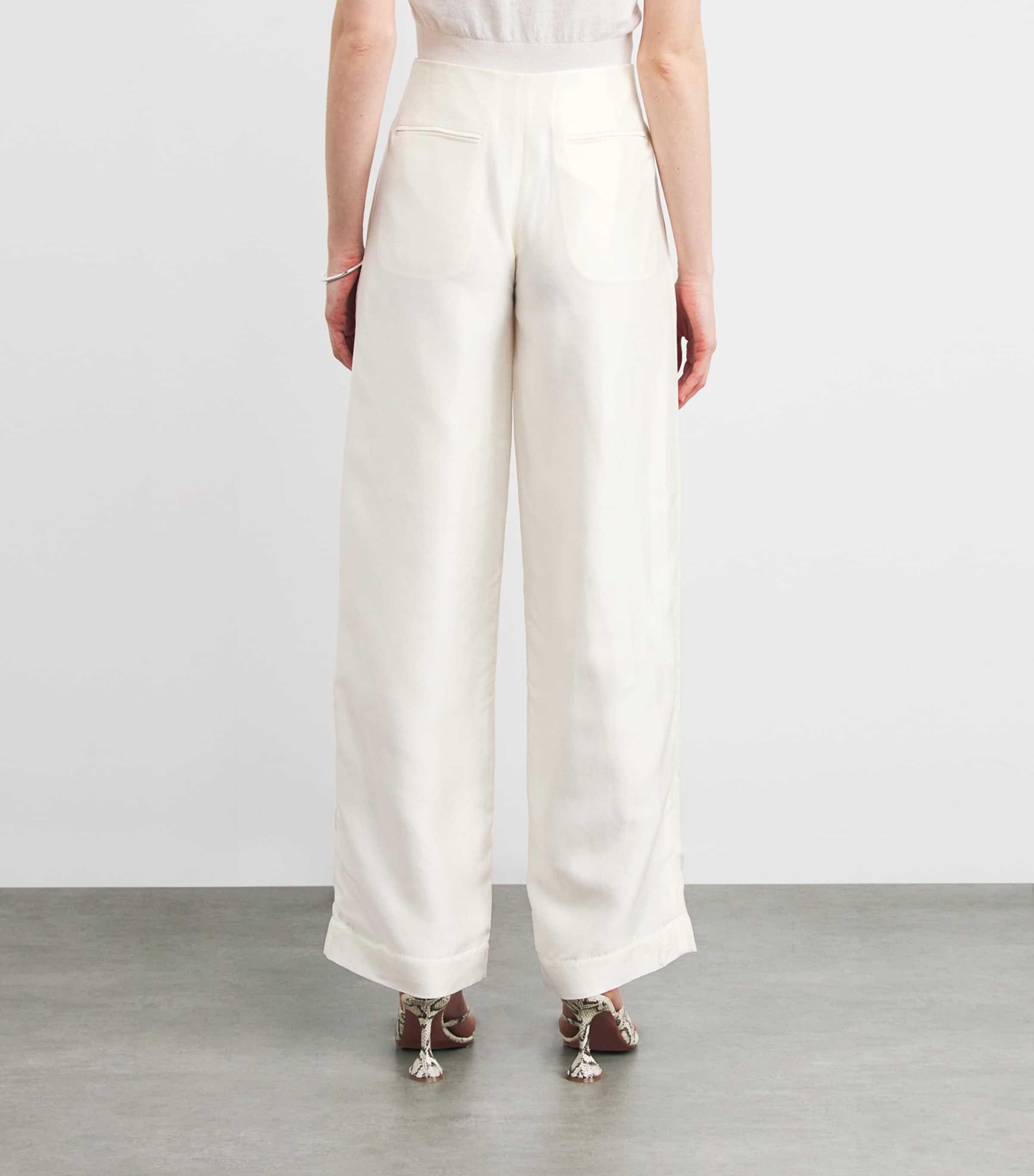 Pierre Wide-Leg Trousers IVORY Image 4
