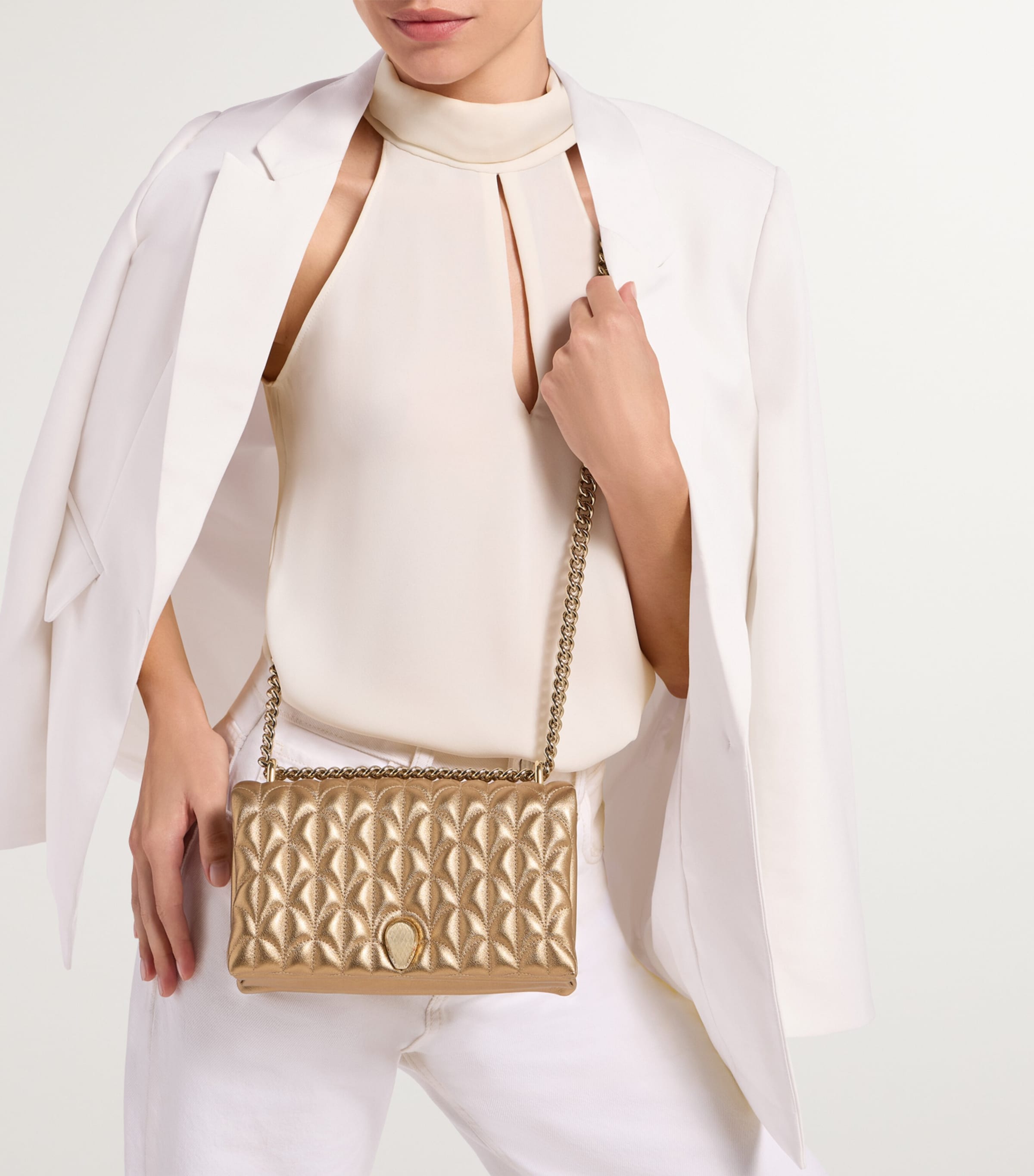 Bvlgari Leather Serpenti Sugarloaf Shoulder Bag | Harrods UK