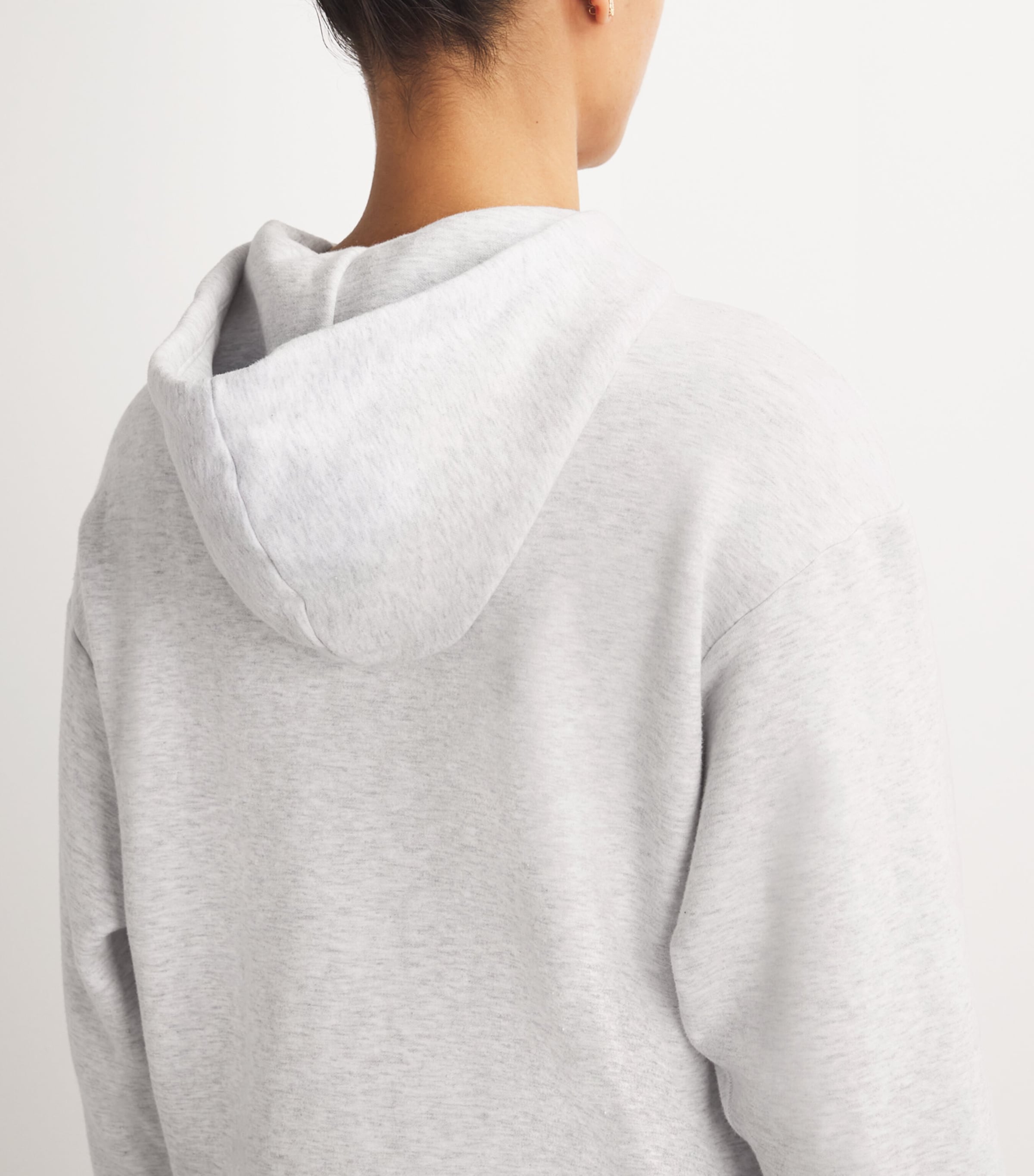 Skims Womens Fleece Classic Hoodie Light Heather Grey Image 6