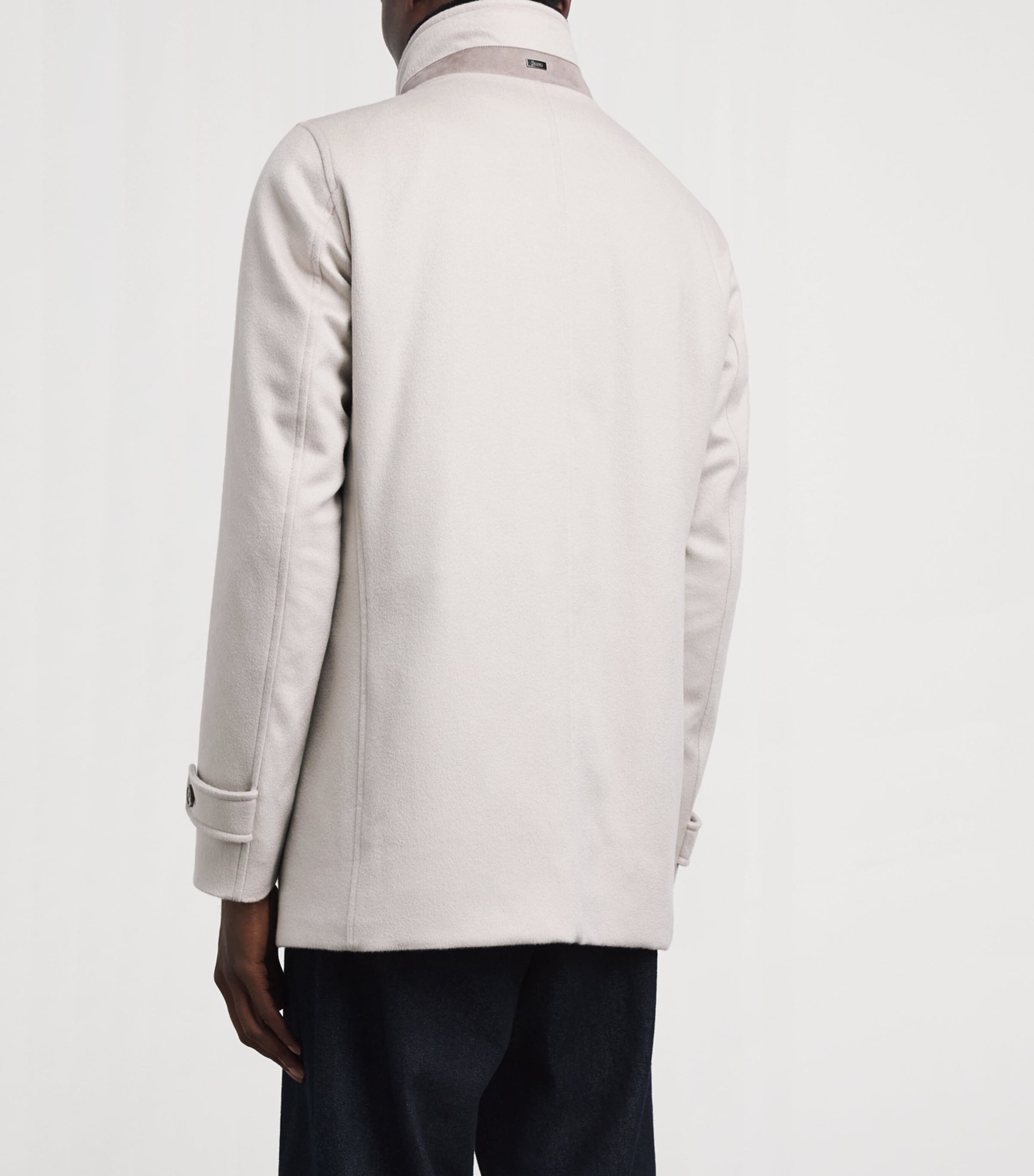 Herno Mens Cashmere Padded Overcoat Chantilly Image 5