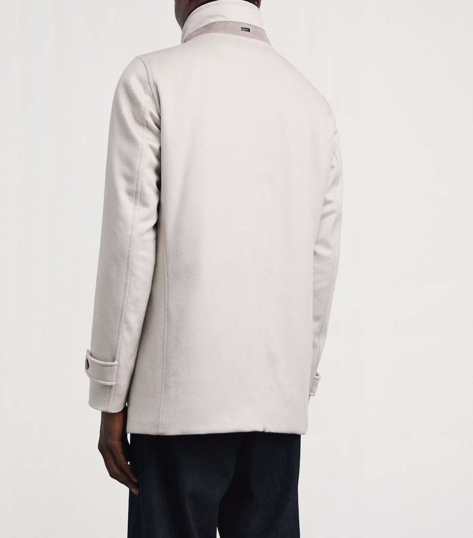 Herno Mens Cashmere Padded Overcoat Chantilly Image 5
