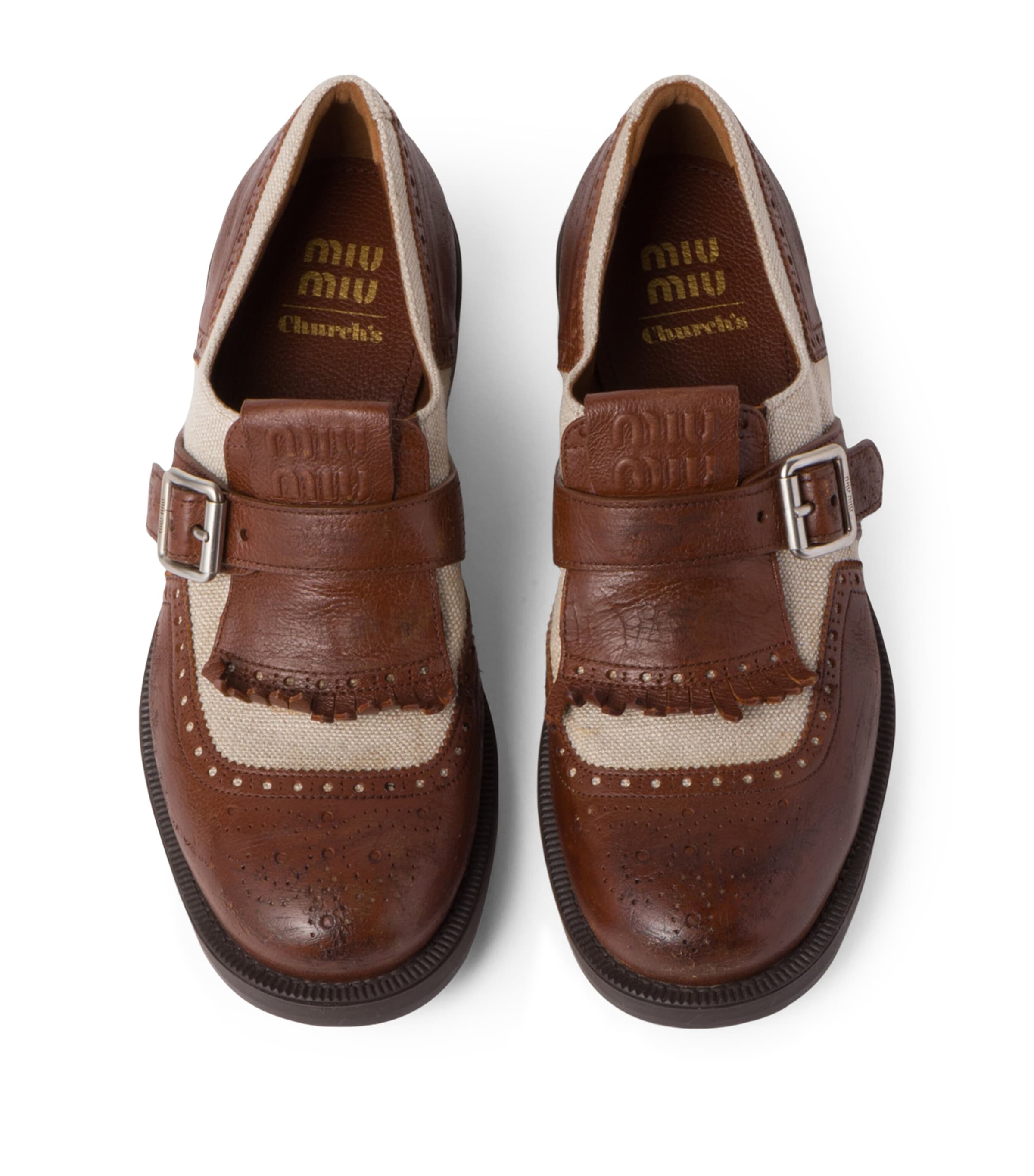 Miu Miu x Church's Leather Shanghai Brogues | Harrods UK