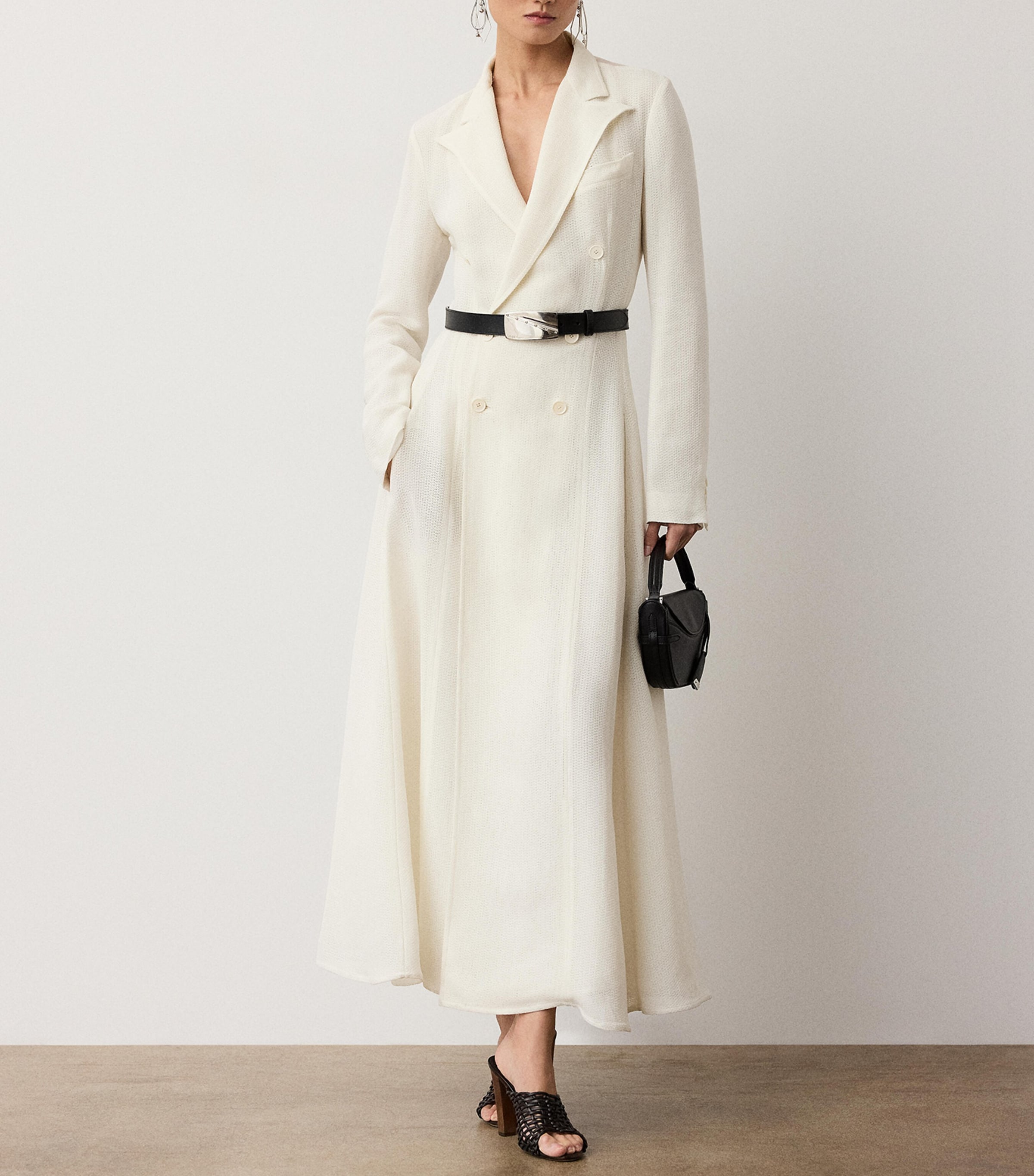 Ralph Lauren Collection Womens Silk-Blend Reema Dress Lux Cream Image 2