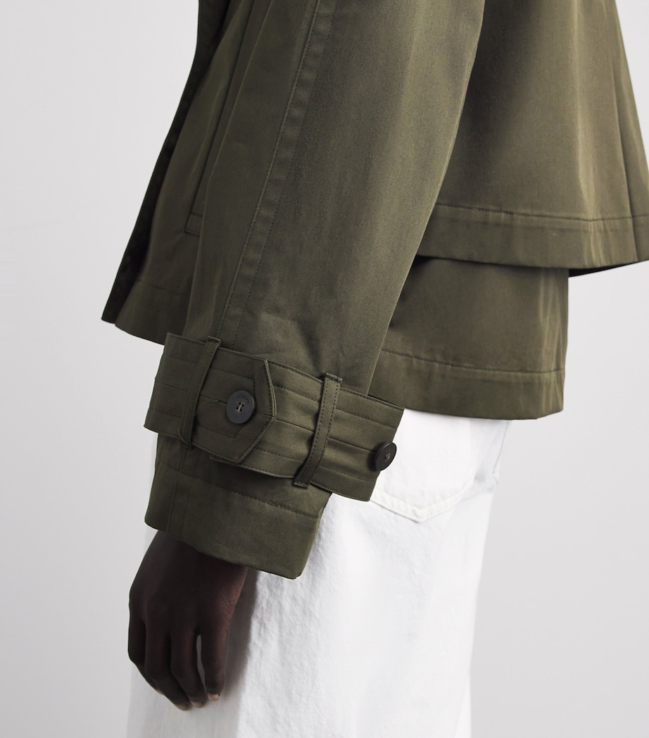 Joseph Womens Cotton Cropped Zago Trench Coat Palm Leaf Image 3