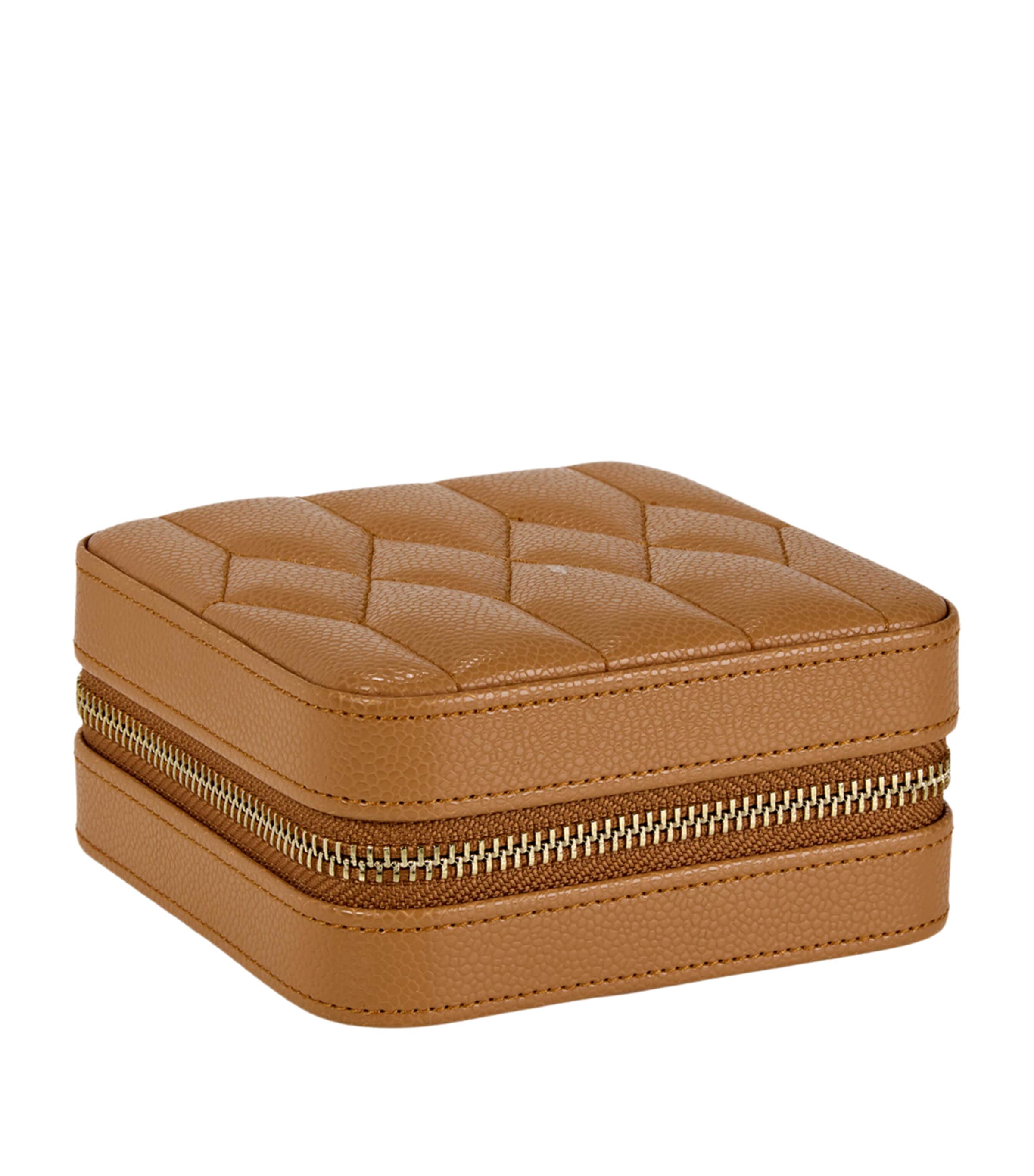 WOLF Lauren Travel Jewellery Case Caramel Image 2