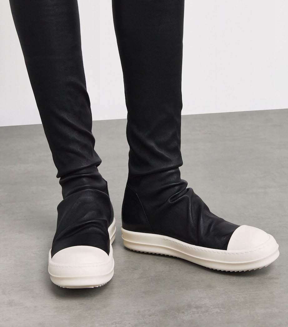 Leather Over-The-Knee Stockings Sneakers 911 BLACK/MILK/MILK Image 2