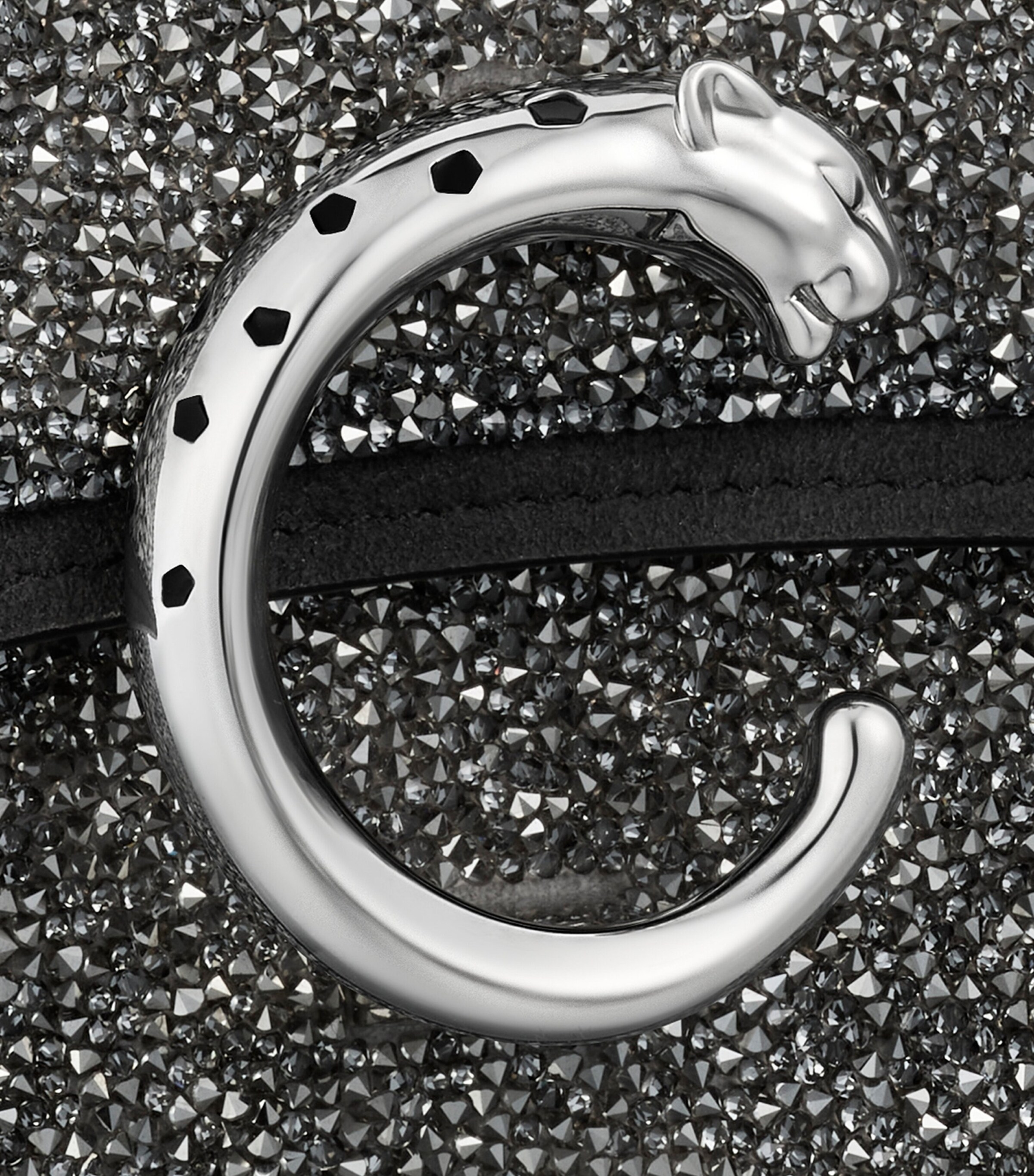 Cartier Mini Embellished Panthère de Cartier Cross-Body Bag Silver & Black Image 6