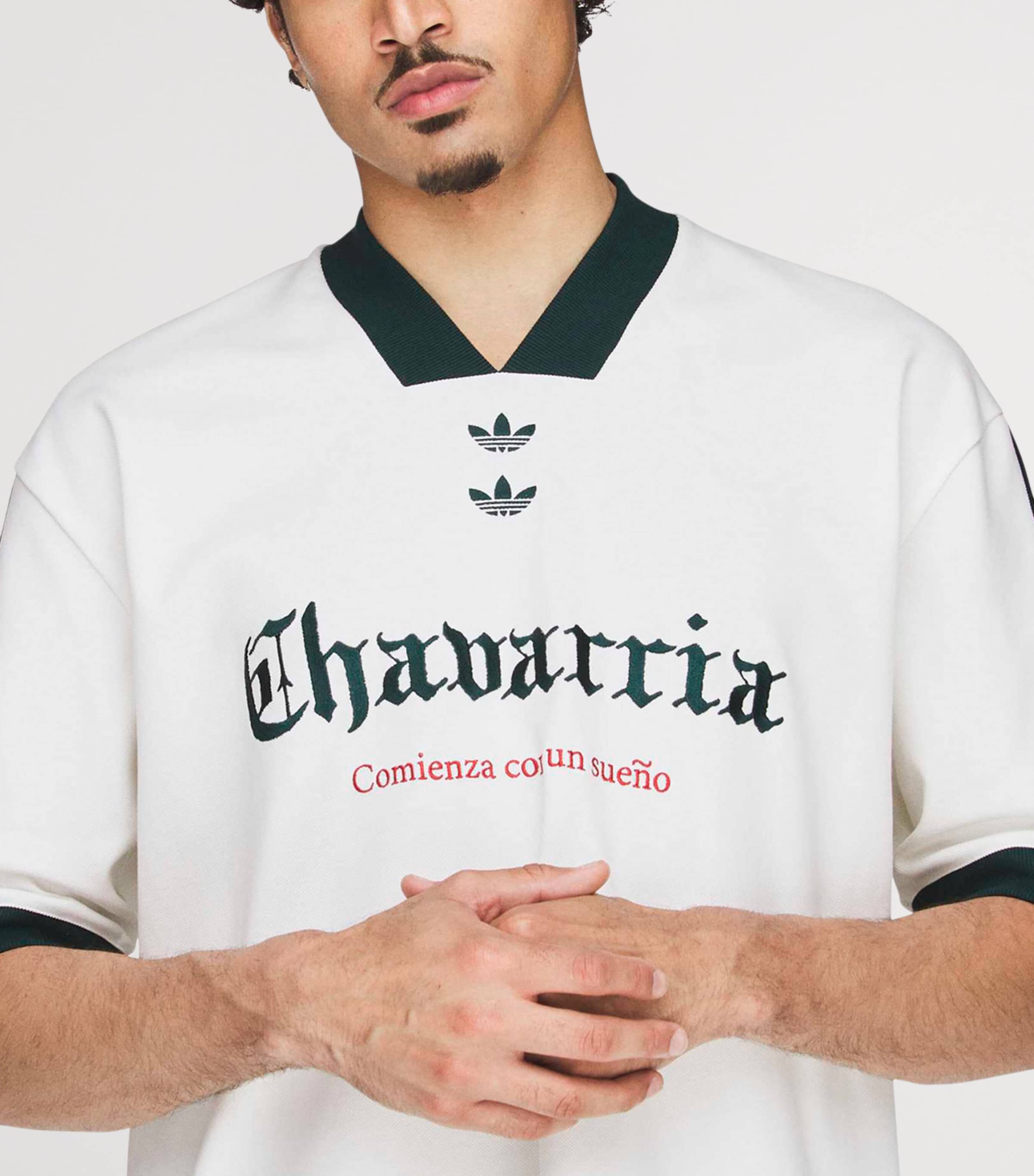 Willy Chavarria Mens x adidas Originals Soccer T-Shirt Off White Image 7