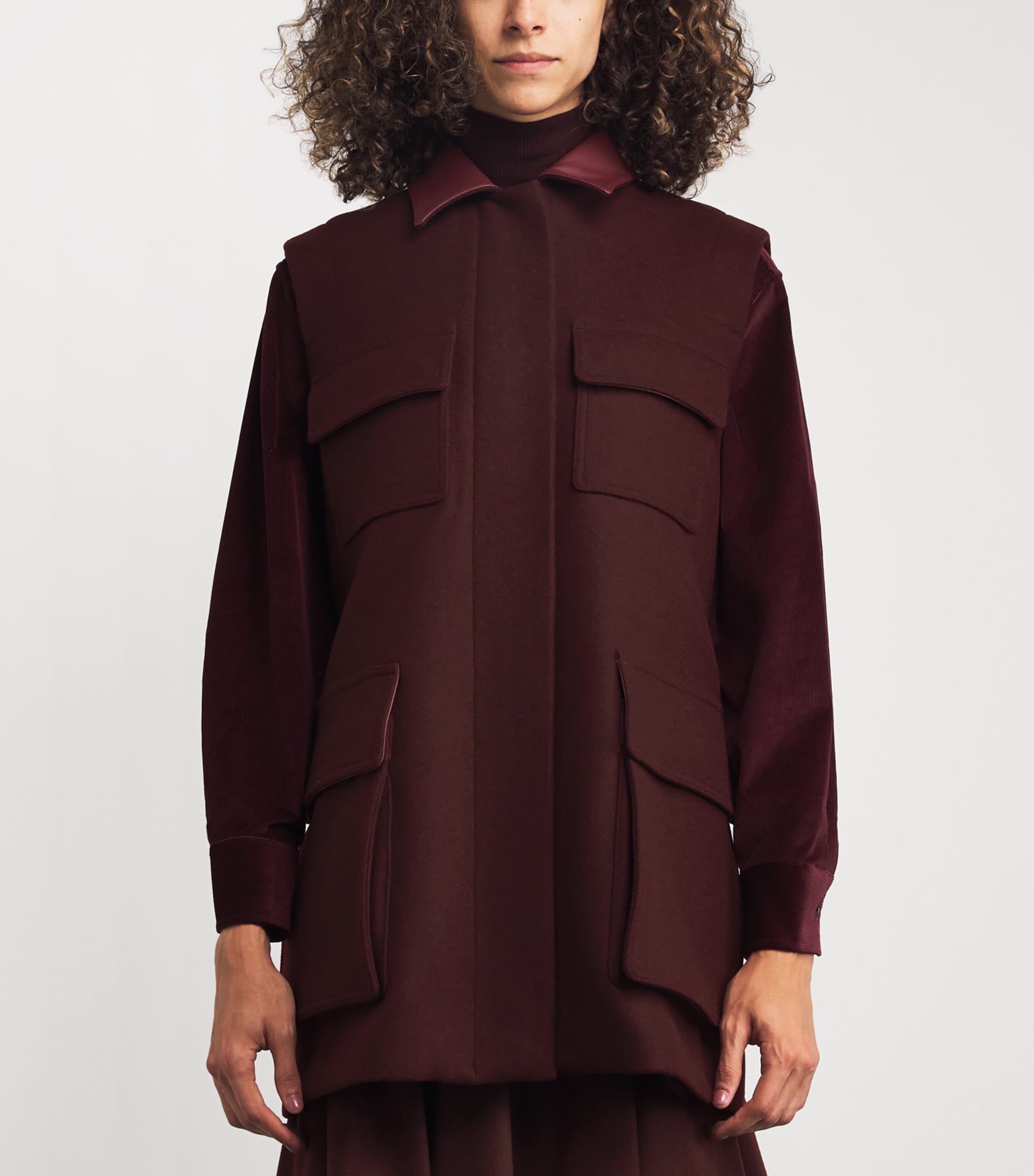Wool-Alpaca-Cashmere Gilet CHERRY Image 2