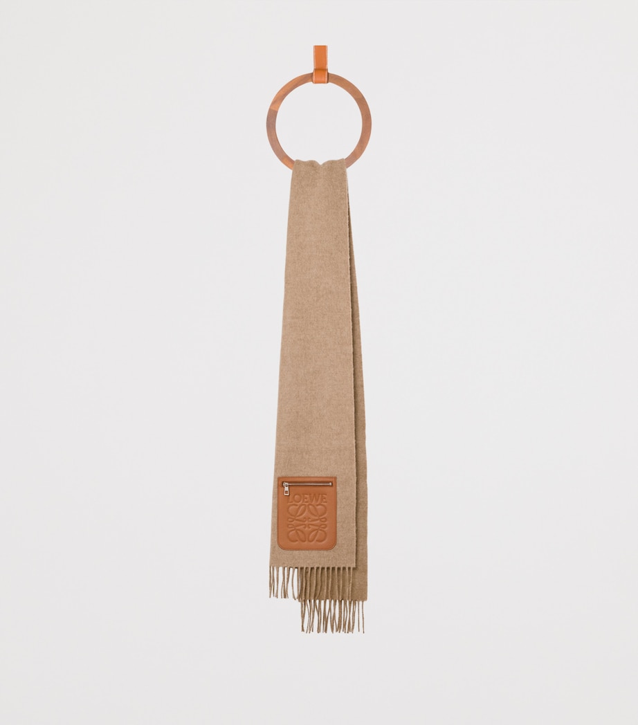 Wool-Cashmere Pocket-Detail Scarf BEIGE Image 2