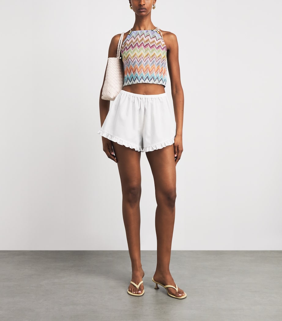 Missoni Womens Zigzag Tie-Strap Crop Top Smsor Multicolor Image 2