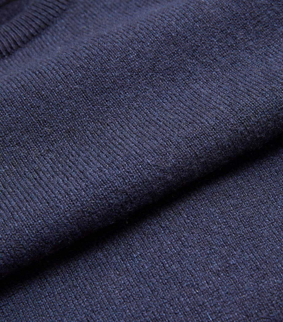 Harrods Mens Cashmere Crew-Neck Sweater Navy Image 5