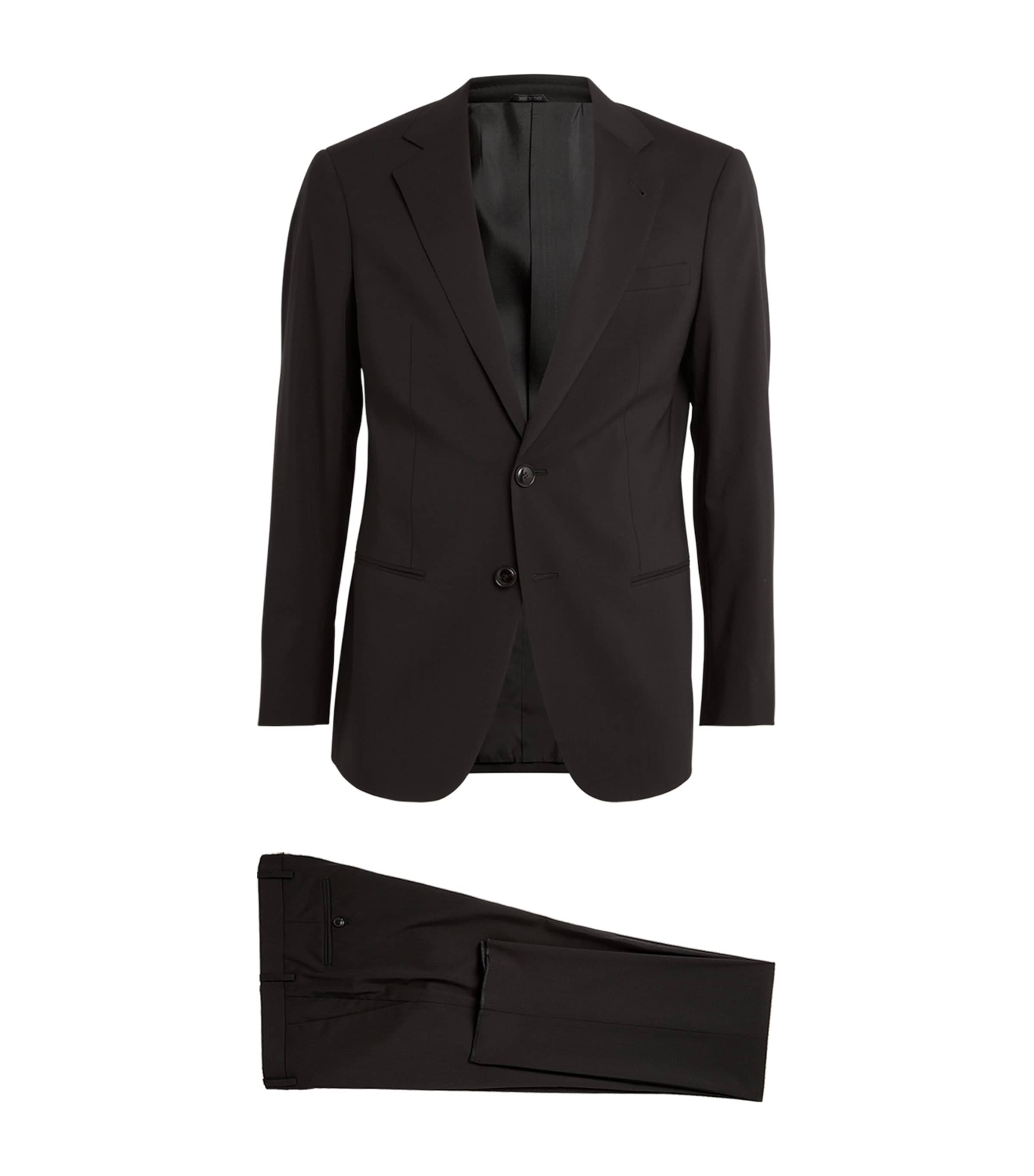 Shop Giorgio Armani Wool Two-piece Suit In Black