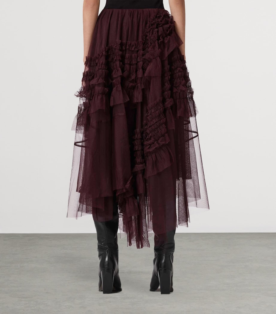 Tulle Jen Midi Skirt OXBLOOD RED Image 4