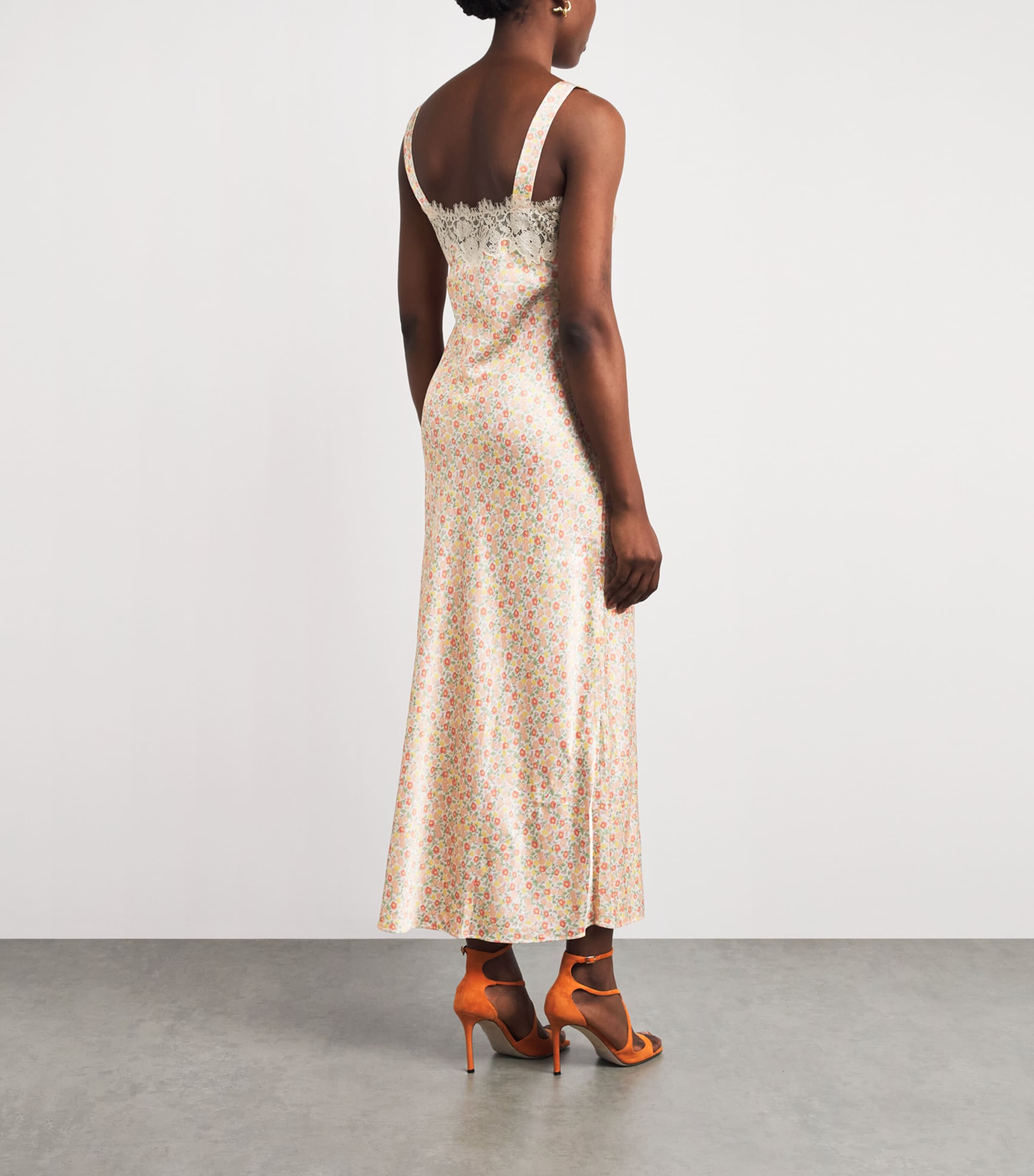 Rixo Womens Lace-Trim Rosamarie Maxi Dress Katie Floral Cream Image 4