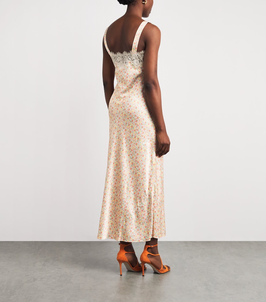 Rixo Womens Lace-Trim Rosamarie Maxi Dress Katie Floral Cream Image 4