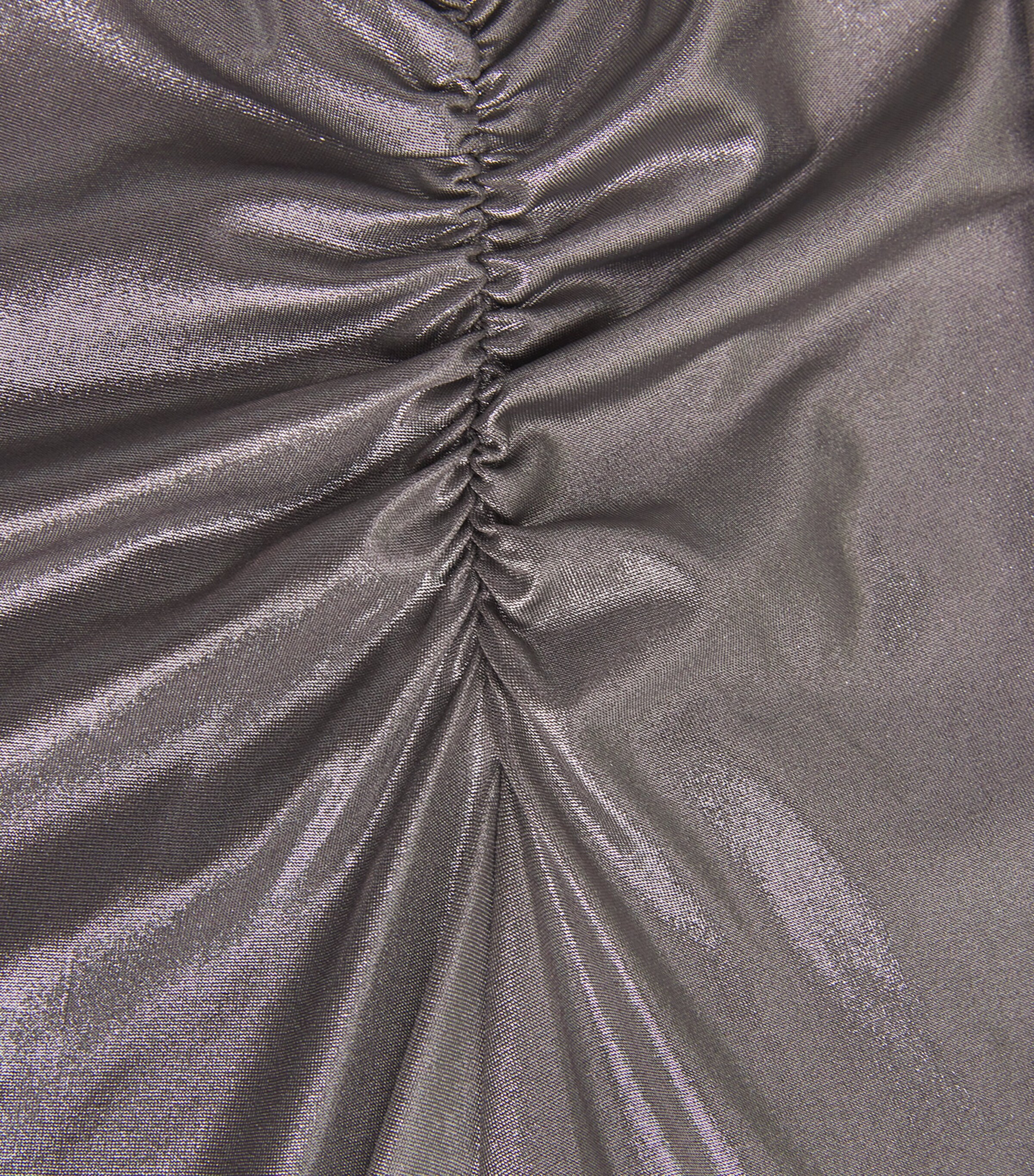 Coated Jersey Ruched Maxi Skirt 043 STEEL Image 5