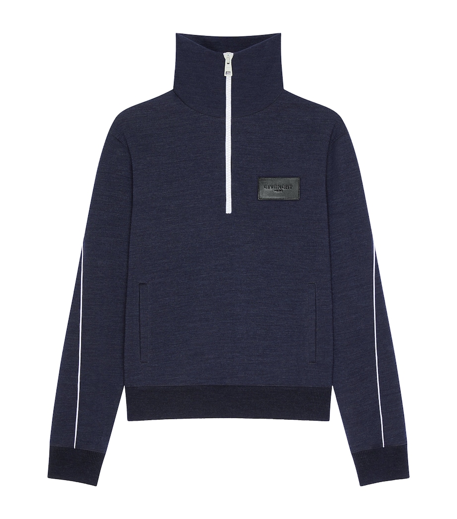 Wool-Blend Half-Zip Sweatshirt DARK NAVY Image 1