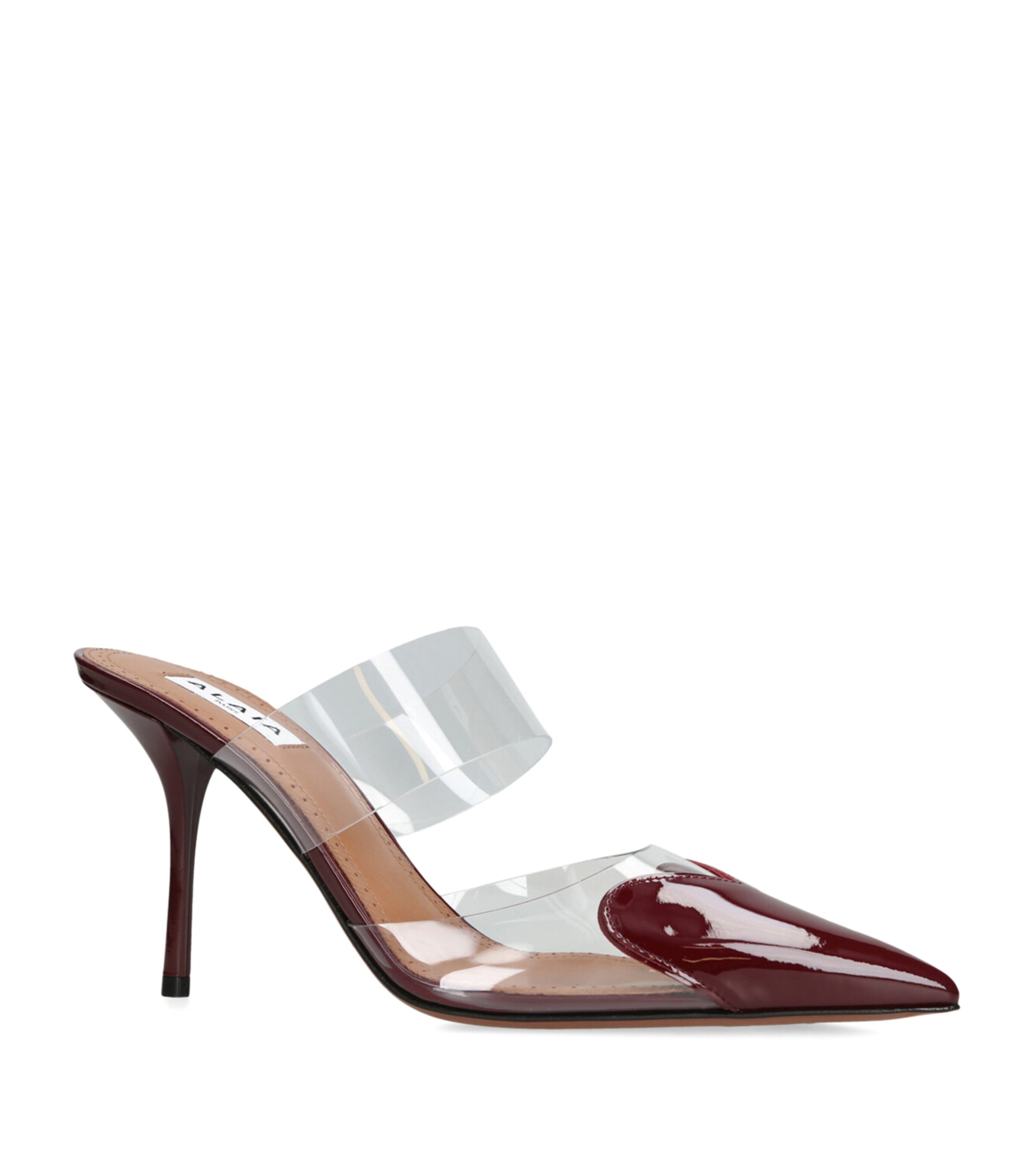 Alaïa Coeur Heeled Mules 90 Wine Image 3