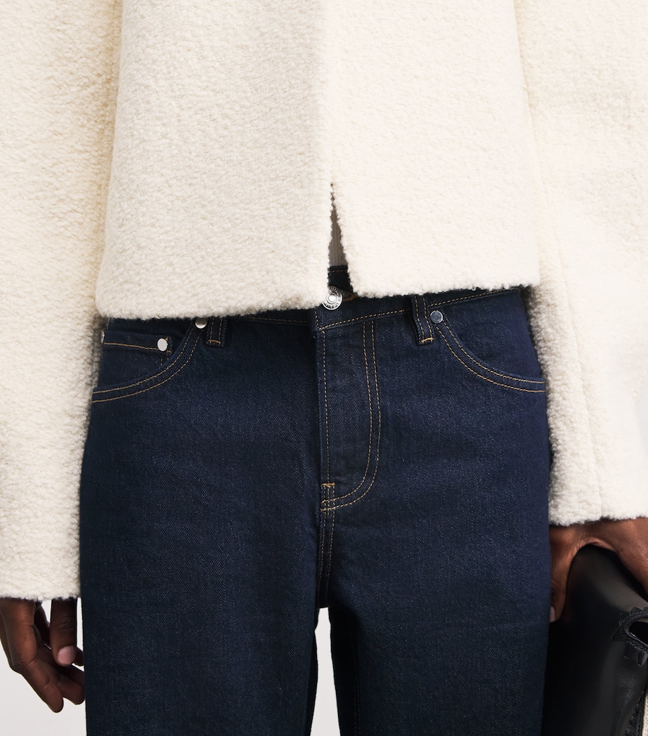 Alpaca Wool-Blend Bouclé Blazer FEATHER WHITE Image 6