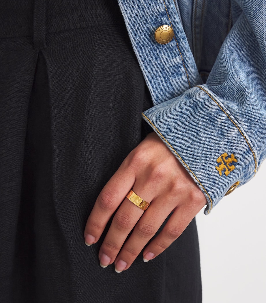 Double T Monogram Ring TORY GOLD Image 2