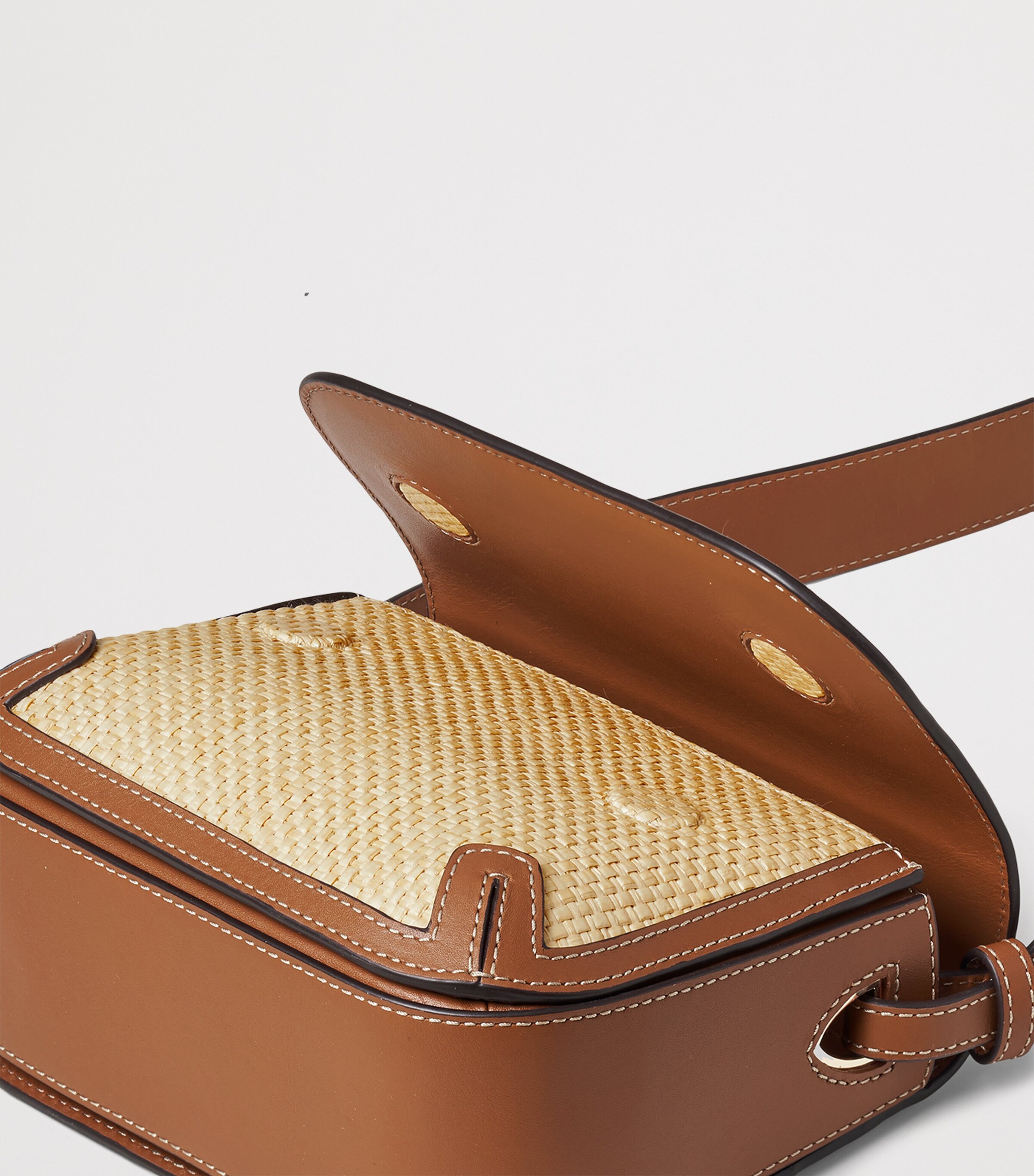 Aspinal Of London Raffia Leather Resort Cross-Body Bag Neutral Image 6