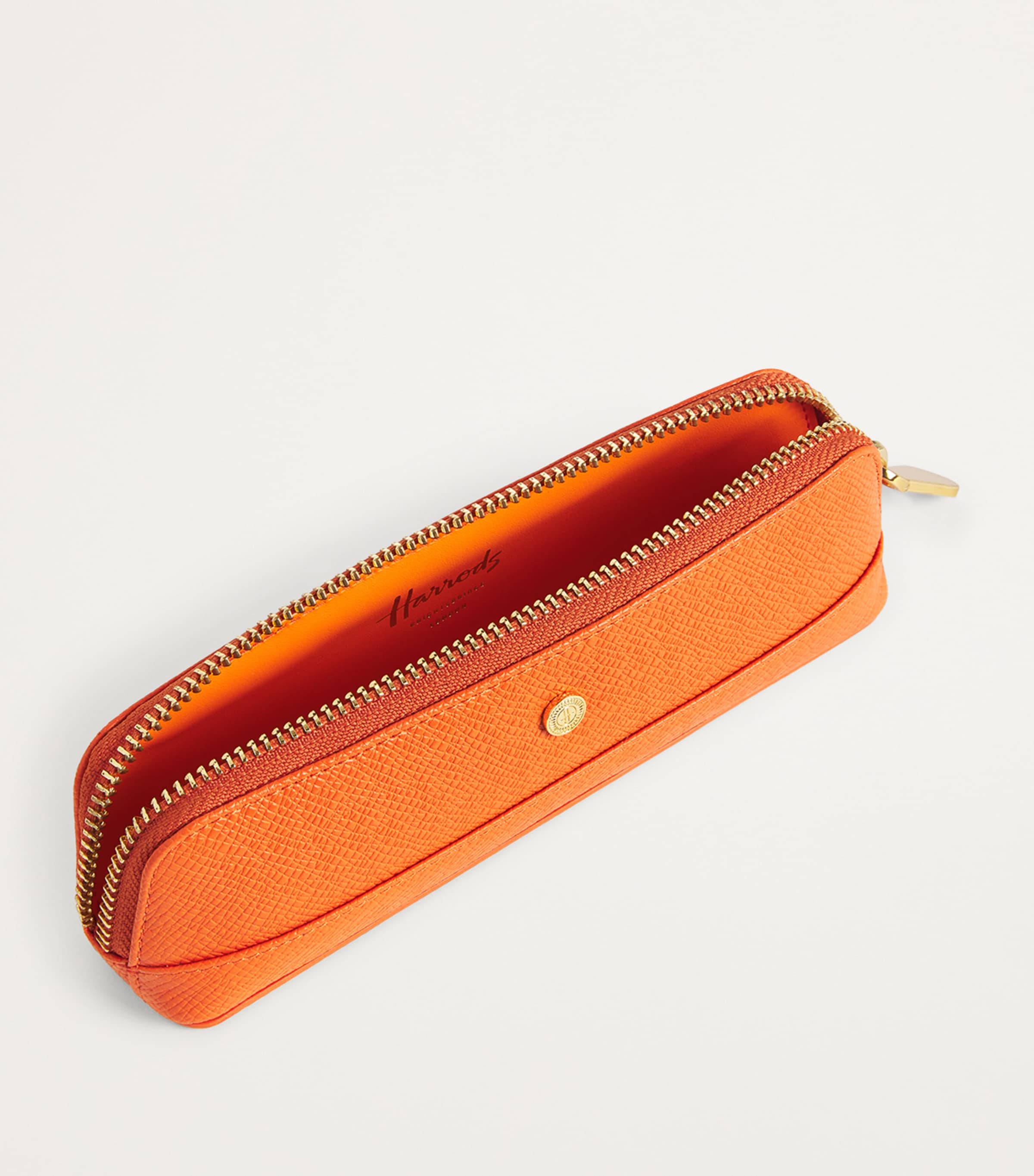Slim Leather Pencil Case ORANGE Image 3