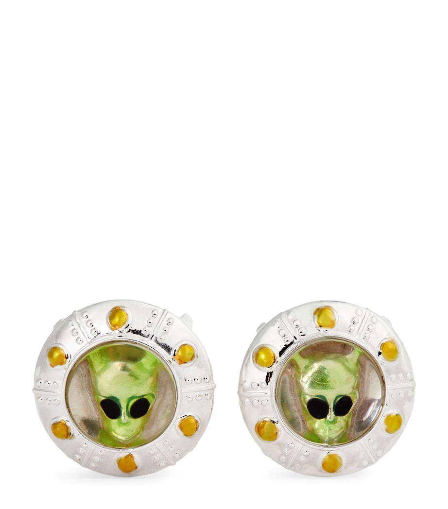 Sterling Silver UFO Cufflinks SILVER Image 1