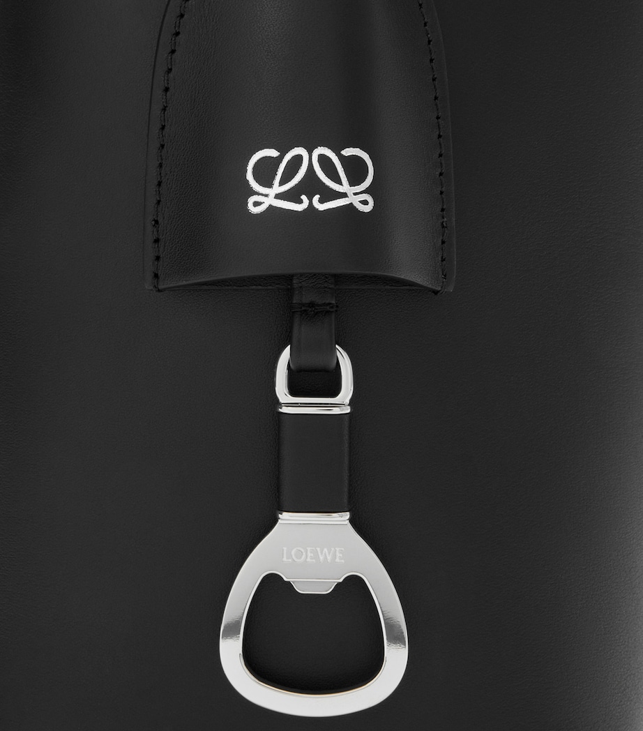 LOEWE Womens Medium Leather Bilbao Bucket Bag Black Image 7
