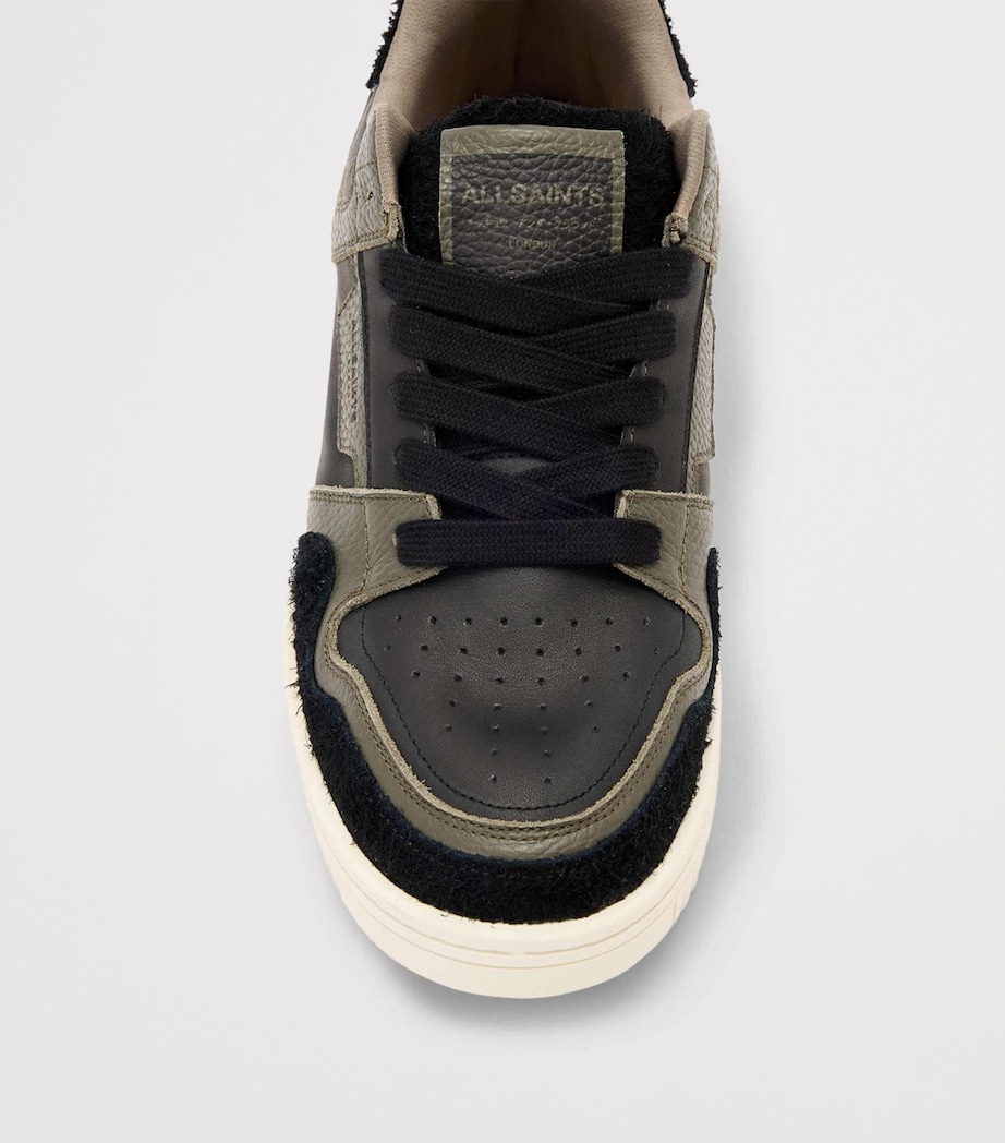 AllSaints Leather Regan Plus Low-Top Sneakers Black/sage Green Image 5