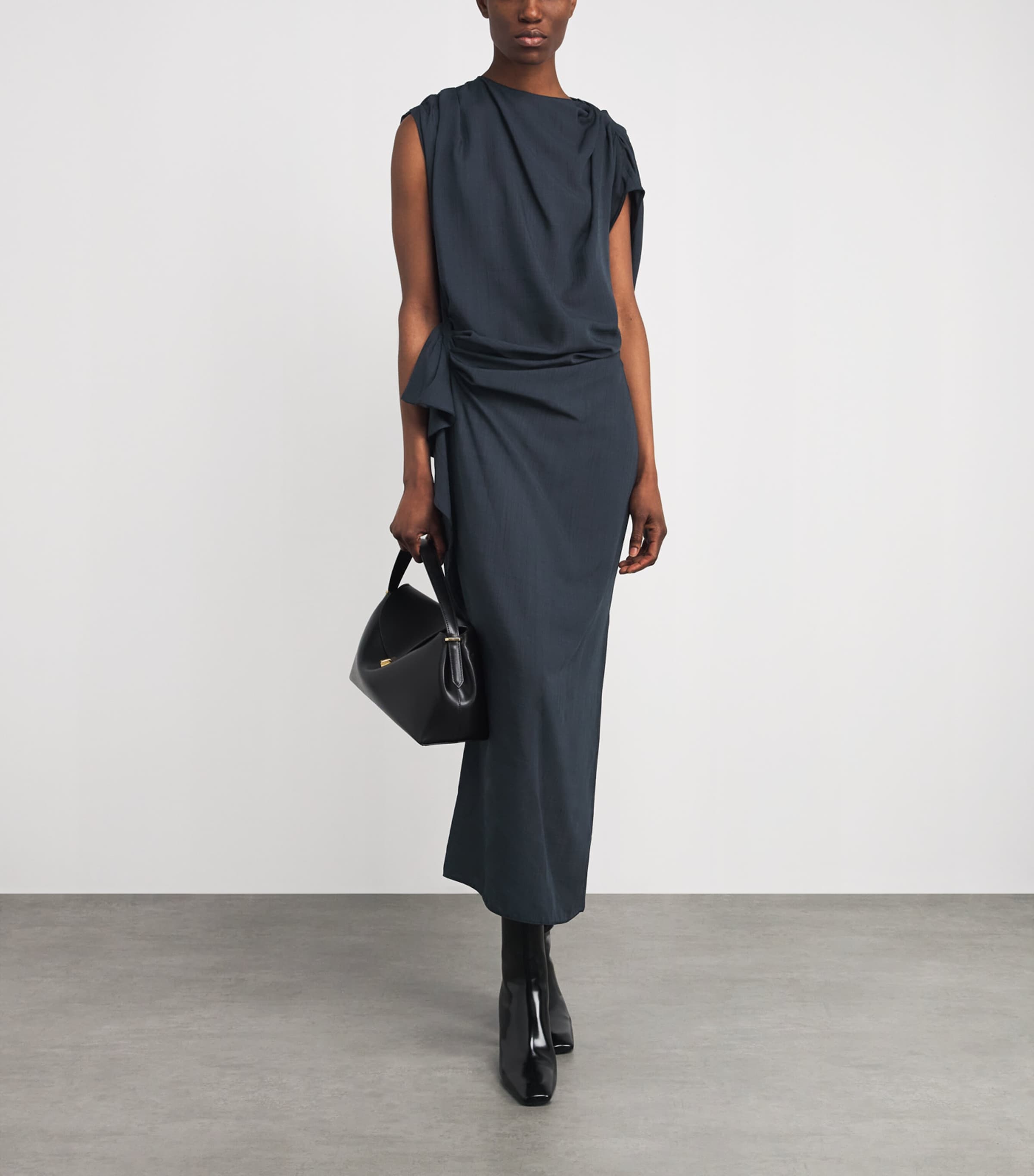 CAMILLA AND MARC Womens Draped Audry Maxi Dress French Navy Image 2