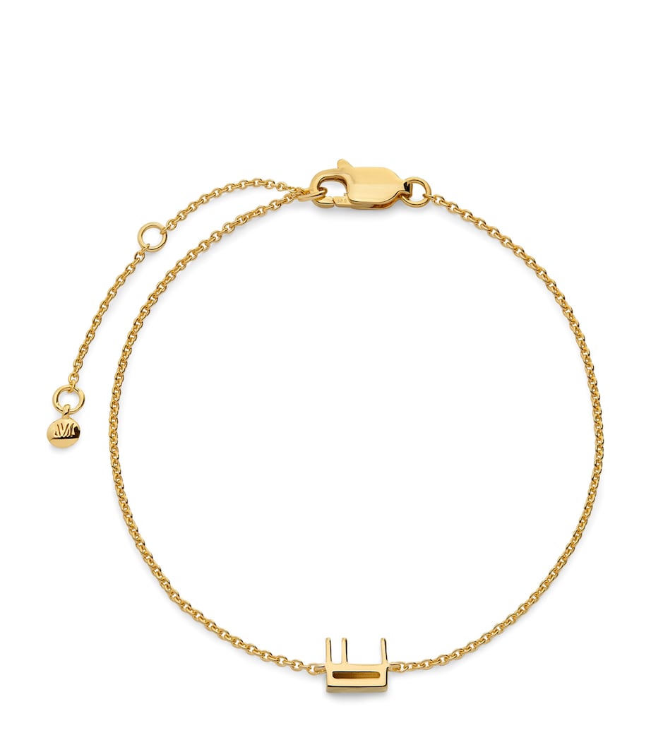 Monica Vinader E Initial Chain Bracelet Gold Image 1