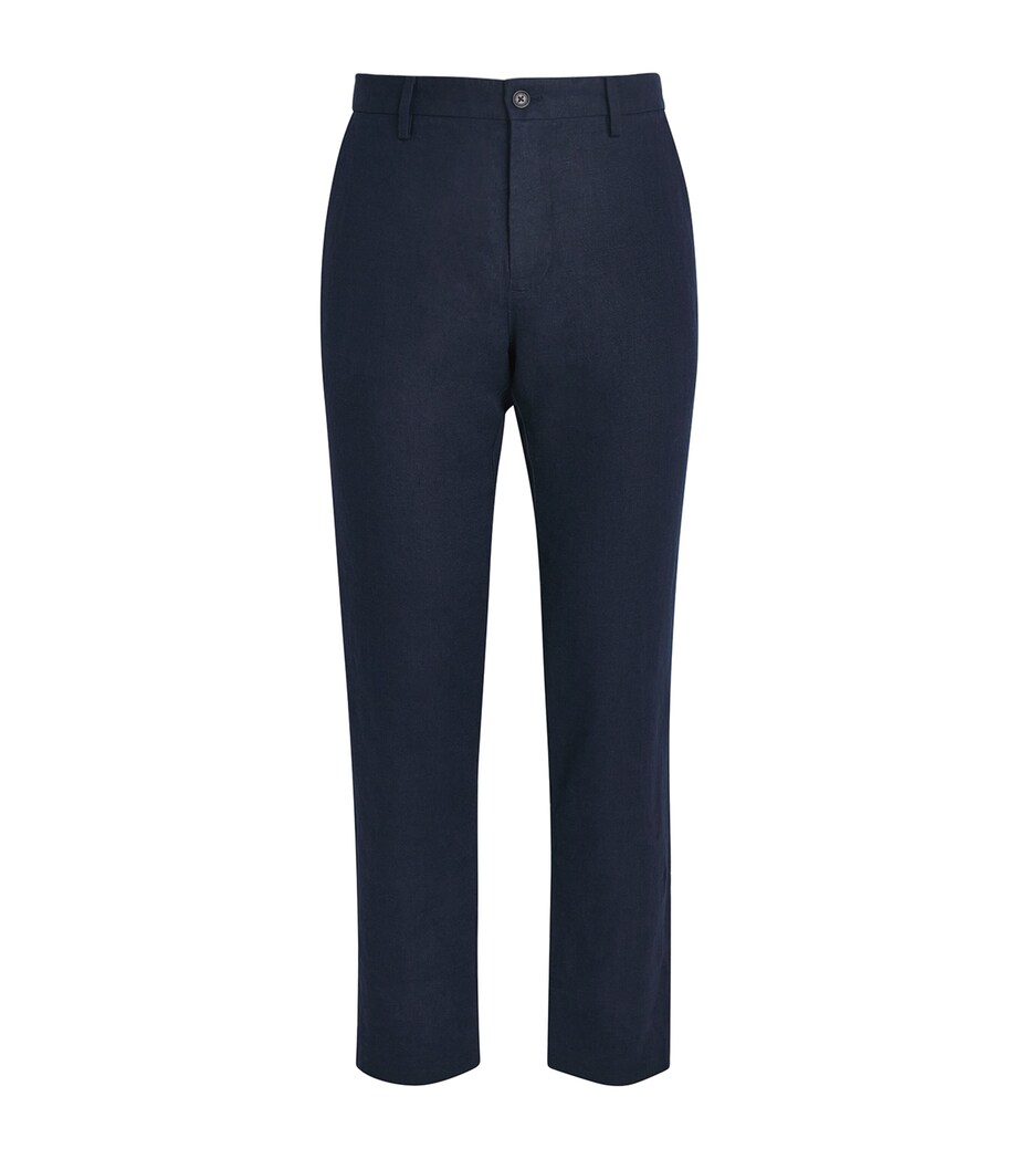Linen Theo Slim Trousers NAVY  BLUE 200 Image 1