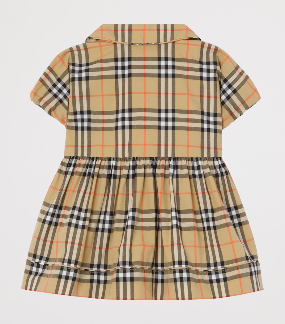 Burberry Kids Cotton Check Dress and Bloomers Set (1-18 Months) Sand Ip Check Image 3