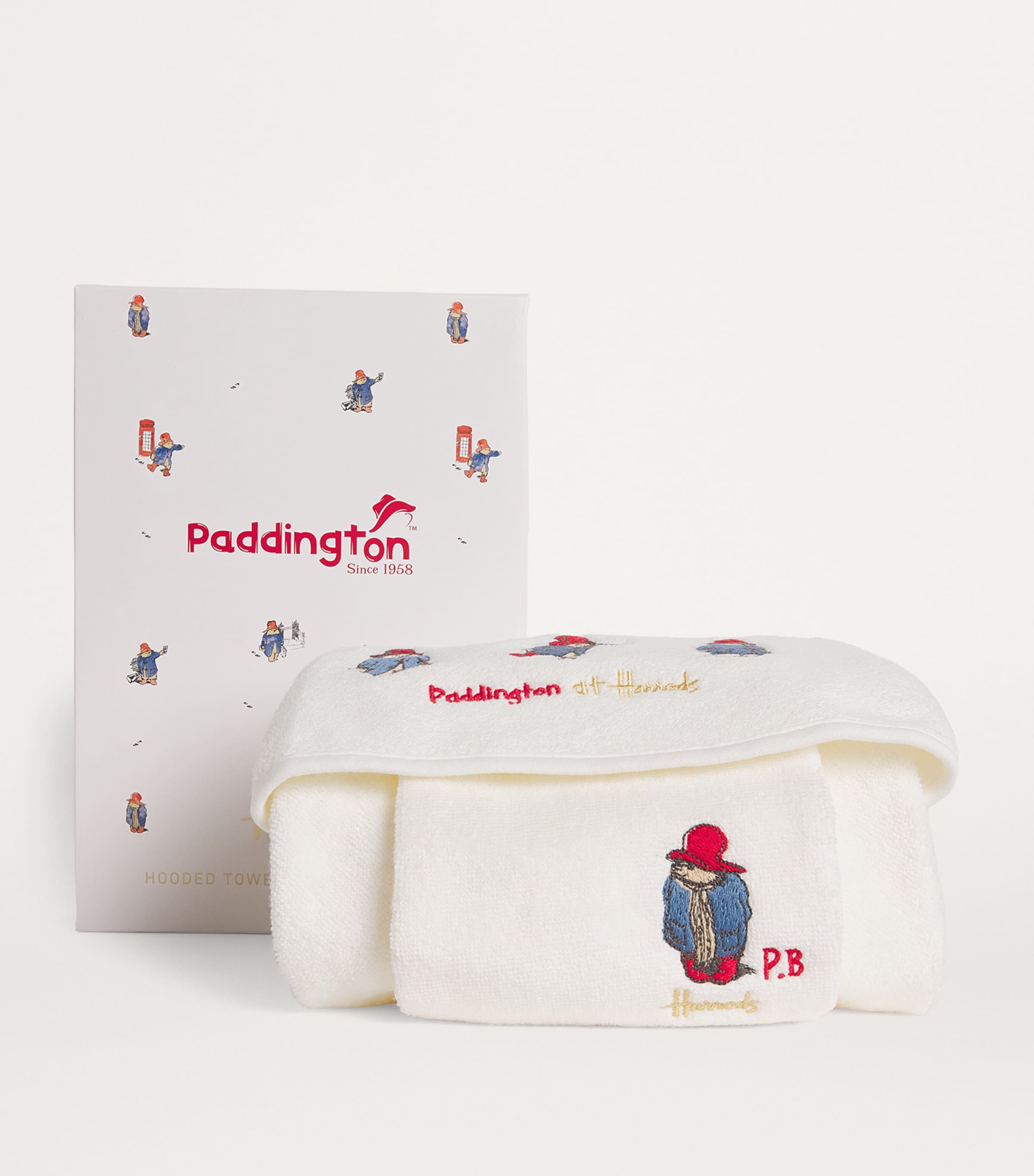 Paddington Hooded Towel and Mitt Set WHITE Image 2