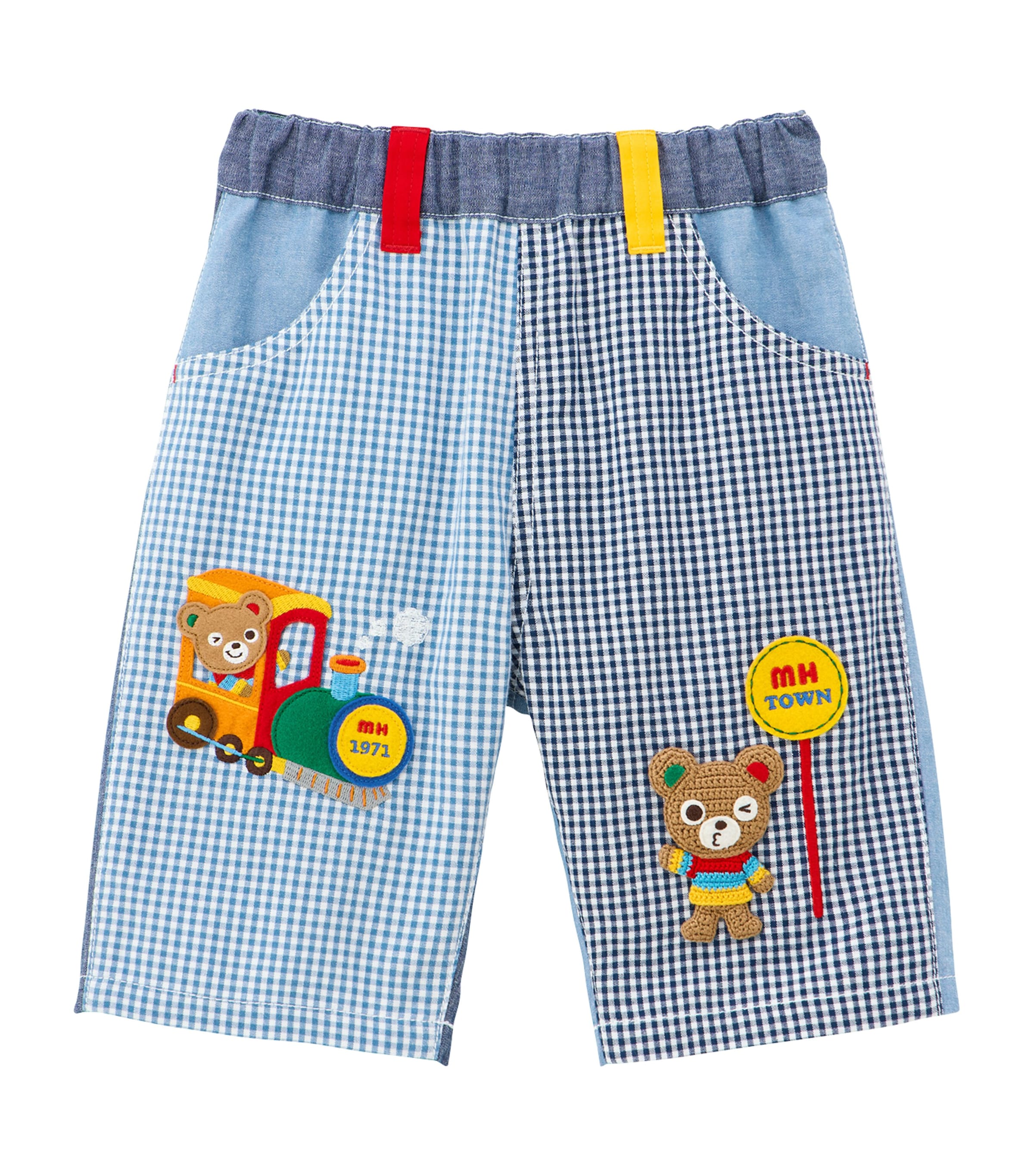 Miki House Cotton Pucci Train Trousers In Blue