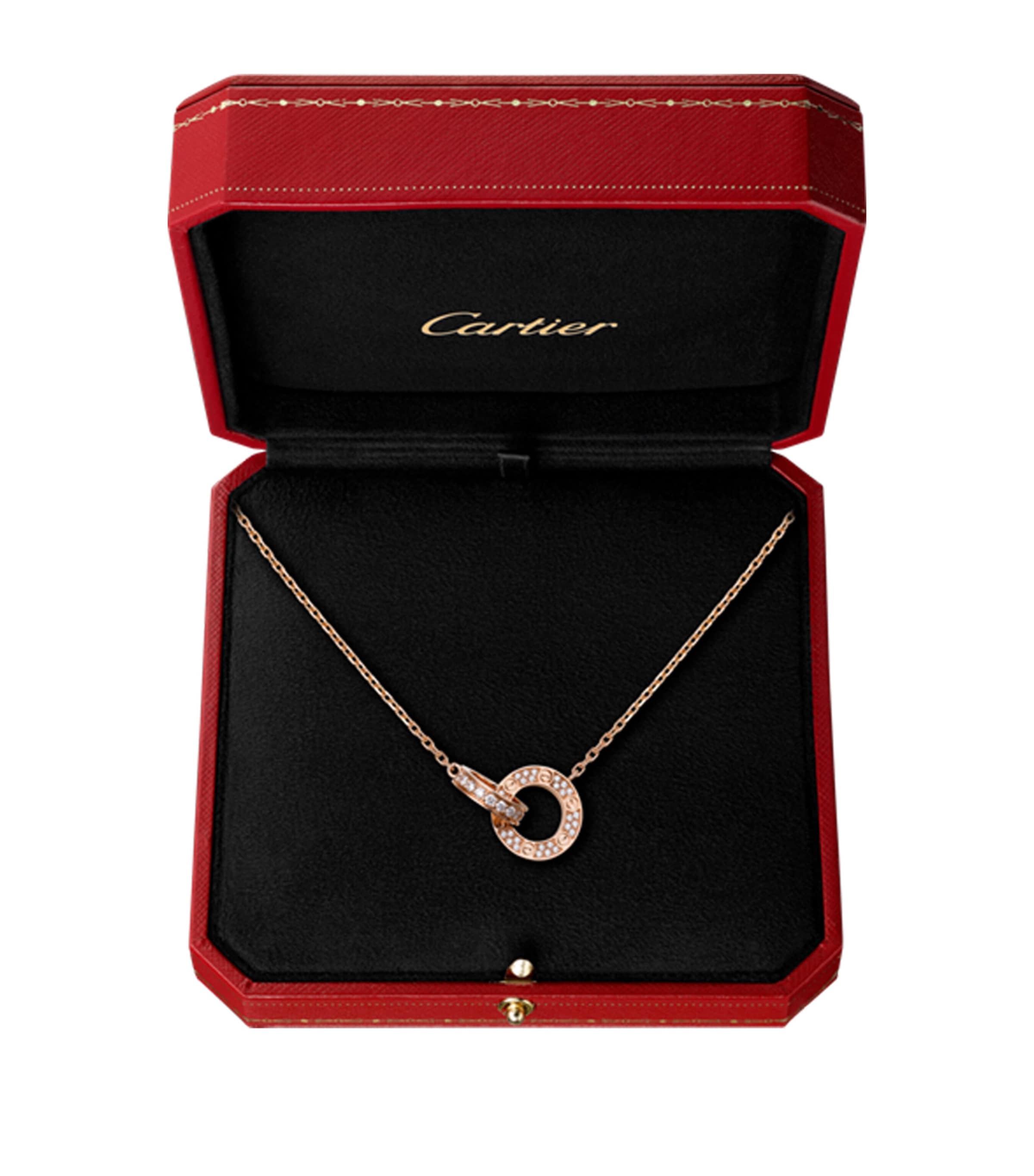 Rose Gold and Diamond Interlocking LOVE Necklace ROSE GOLD Image 2
