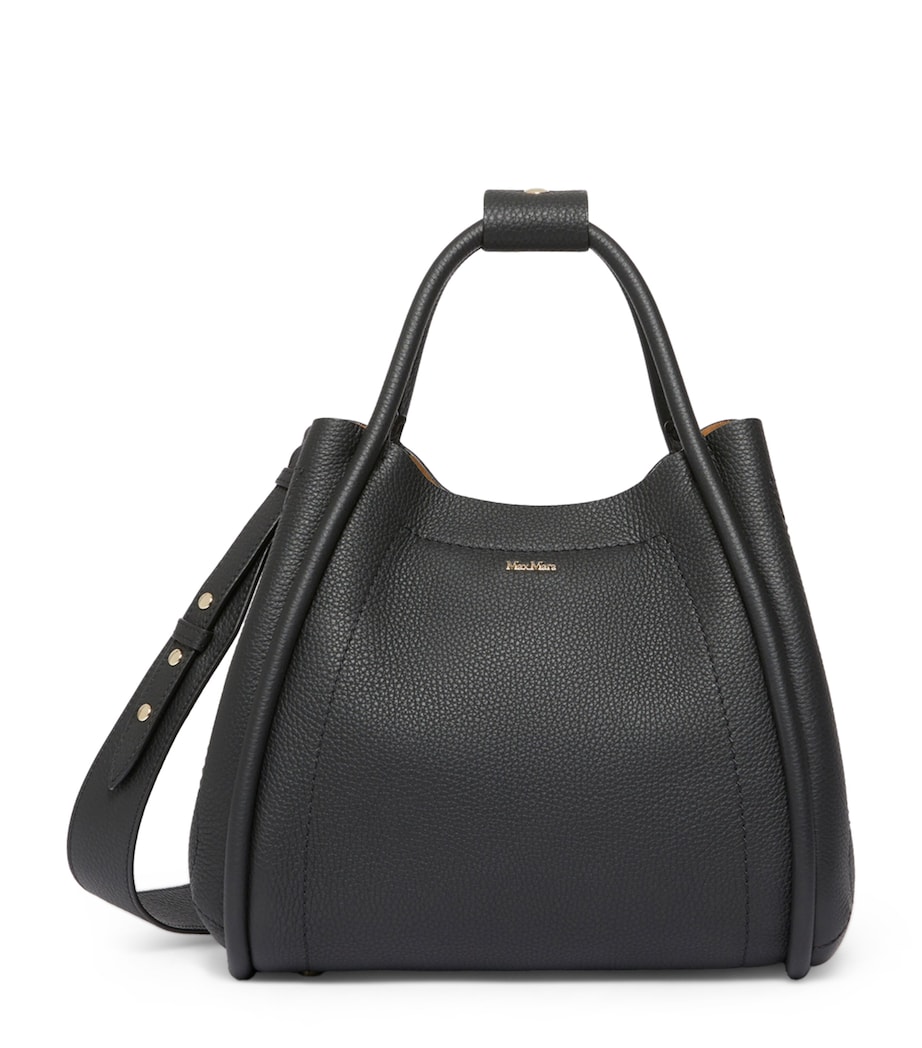 Max Mara Small Leather Marine Top-Handle Bag Black Image 1