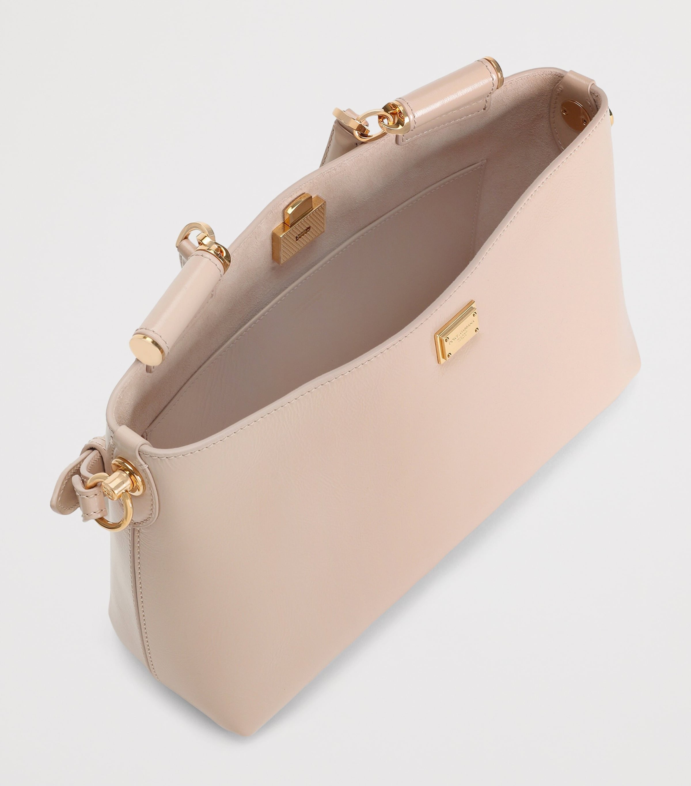Dolce&Gabbana Calfskin Vittoria Shoulder Bag Nude Image 6