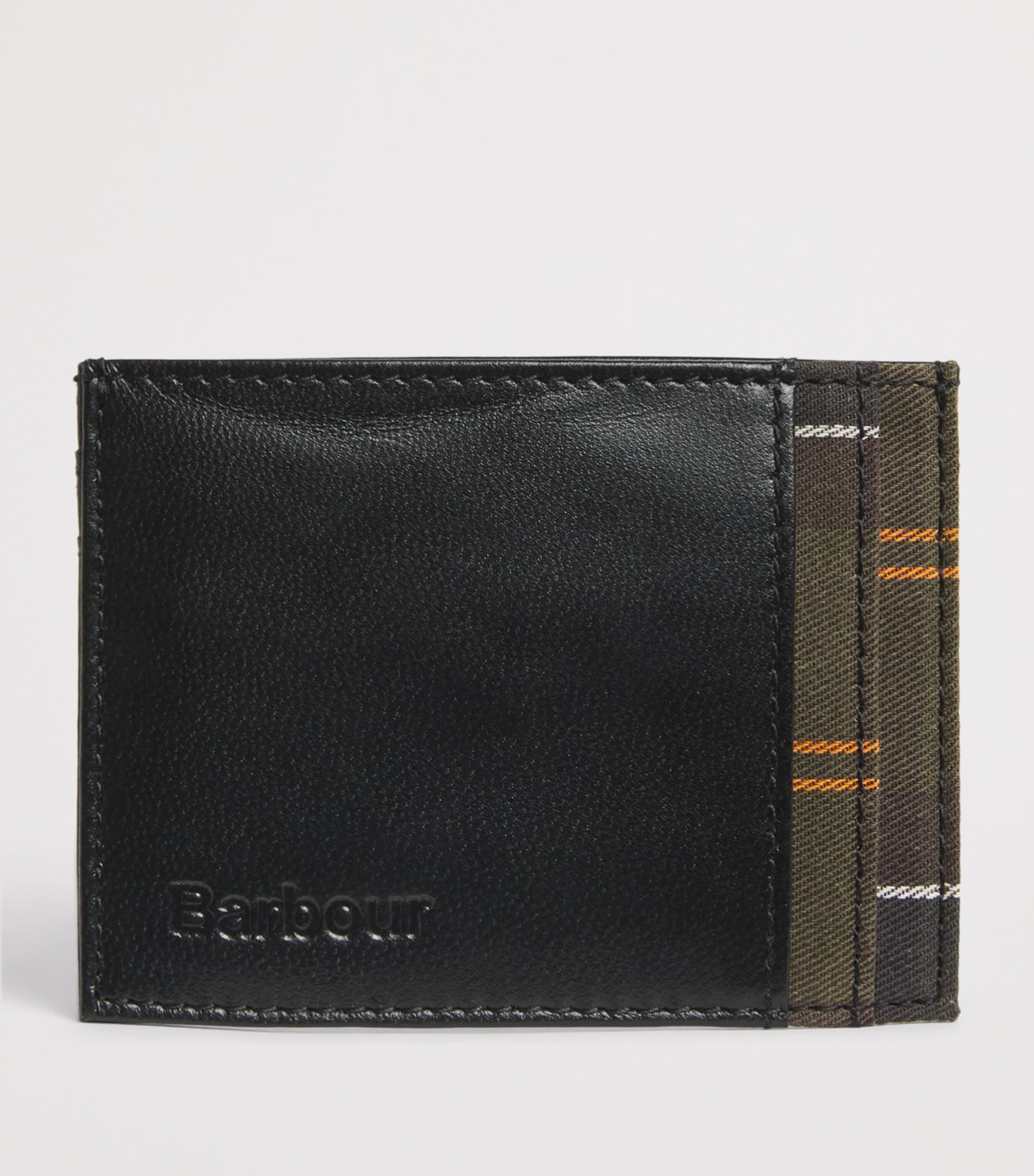 Barbour Leather Tartan-Detail Wallet and Card Holder Gift Set Black/classic Tartan Image 2