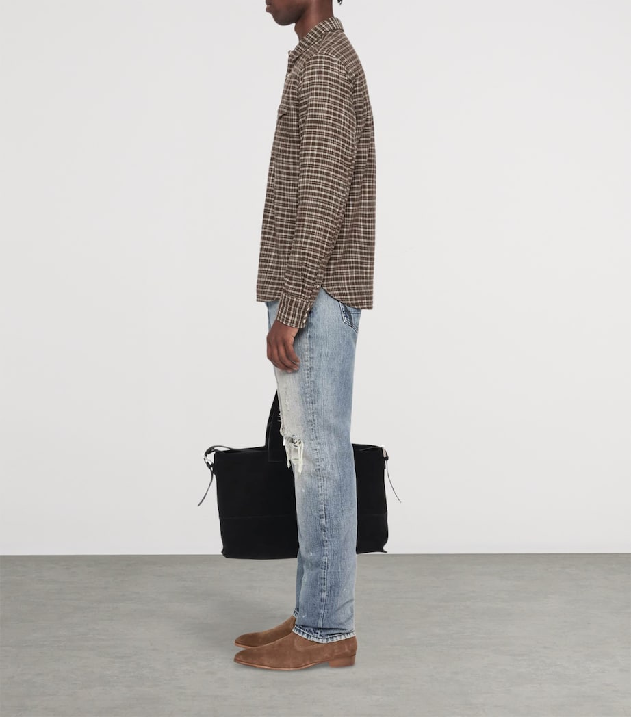 AllSaints Mens Organic Cotton Court Shirt Khaki Brown Image 8