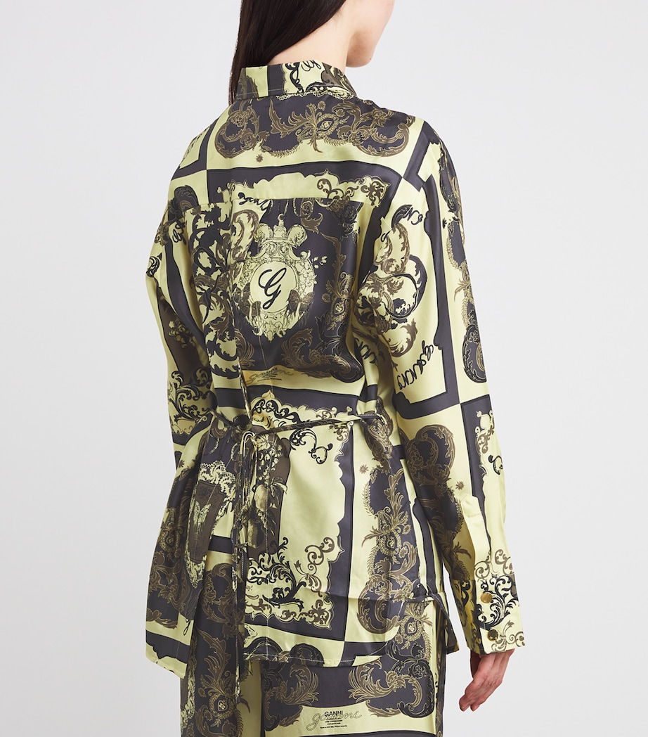 Silk Ornate Print Shirt 308 POPCORN Image 4