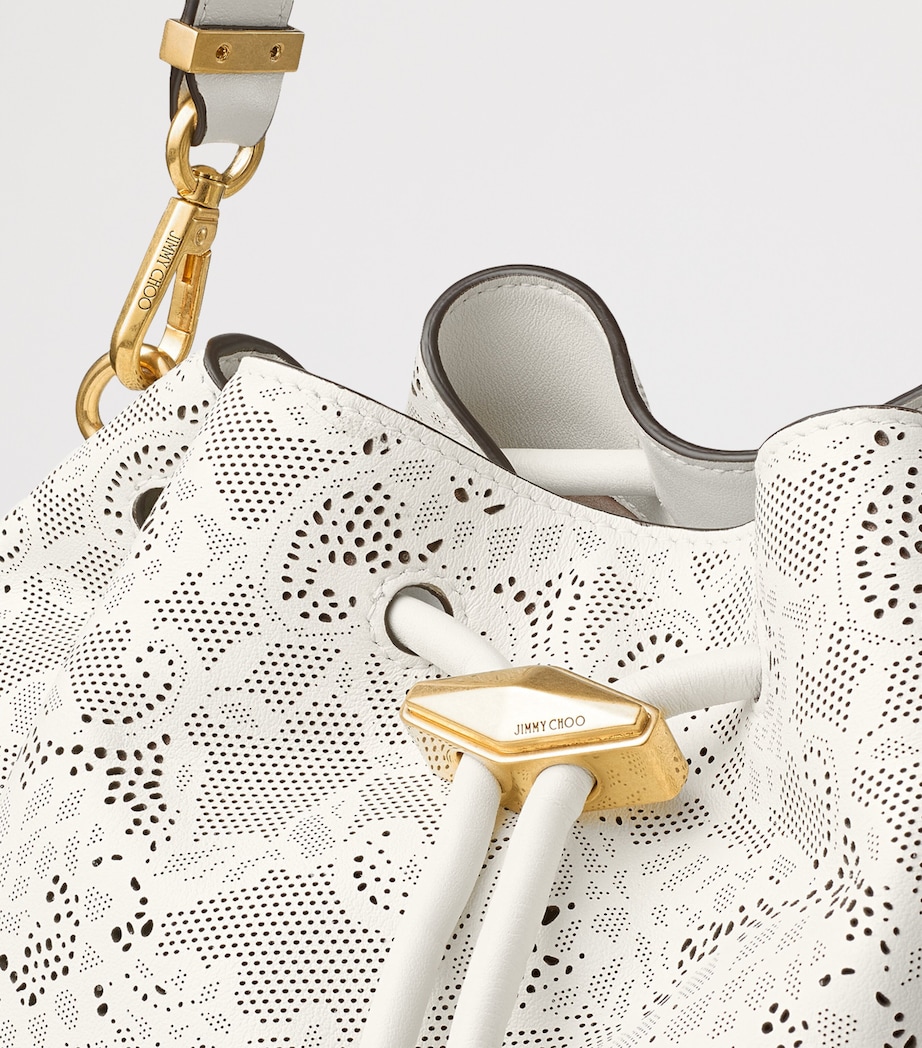 Medium Cinch Leather Shoulder Bag LATTE/GOLD Image 3