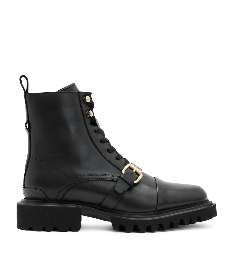 Leather Tori Ankle Boots BLACK/WARM BRASS Image 1