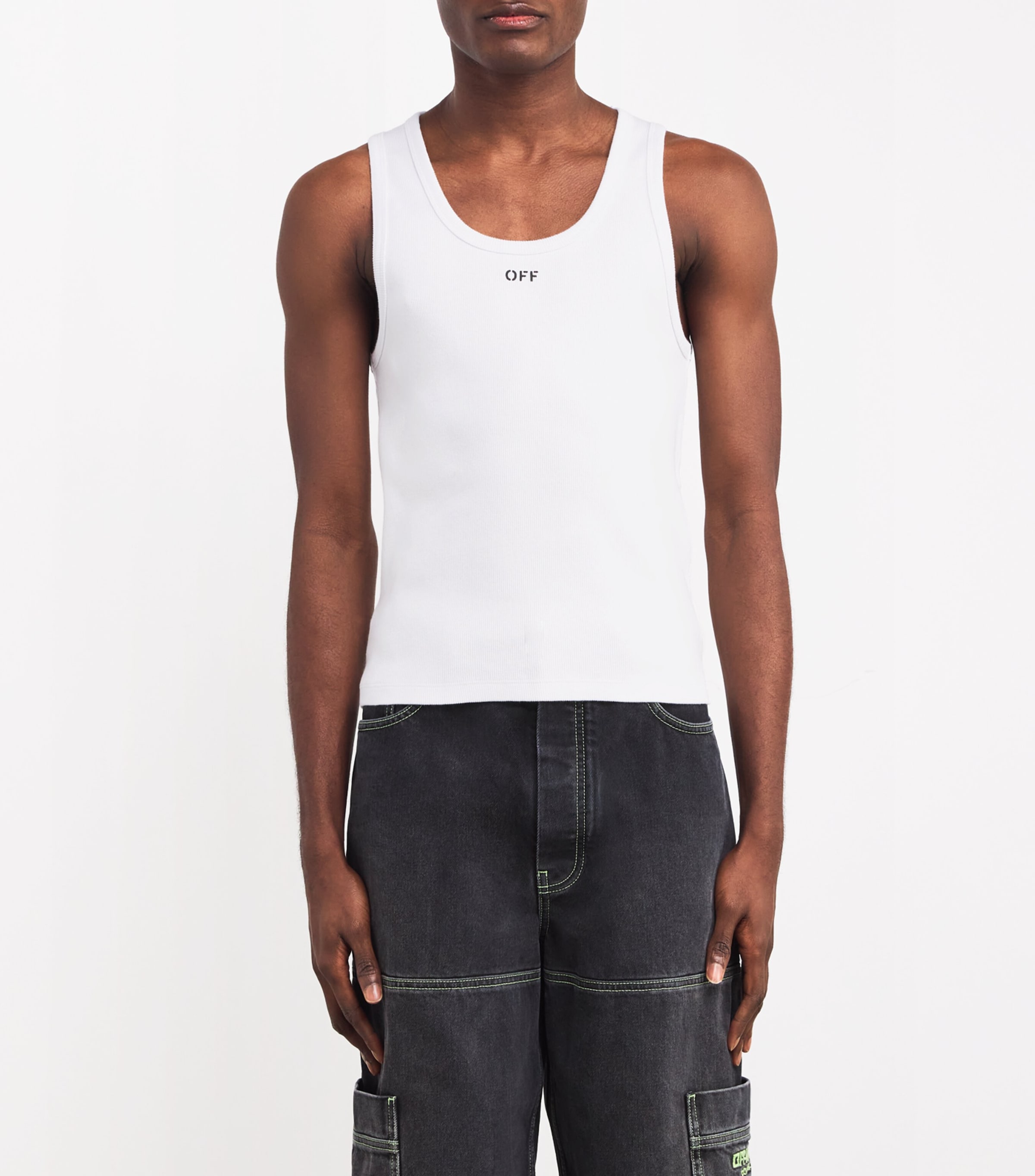 Off-White White Cotton-Blend Logo Tank Top | Harrods UK