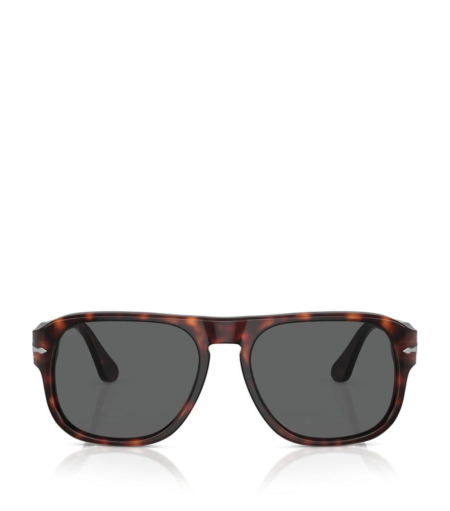 Persol Jean Rectangle Pilot Sunglasses Brown Image 1