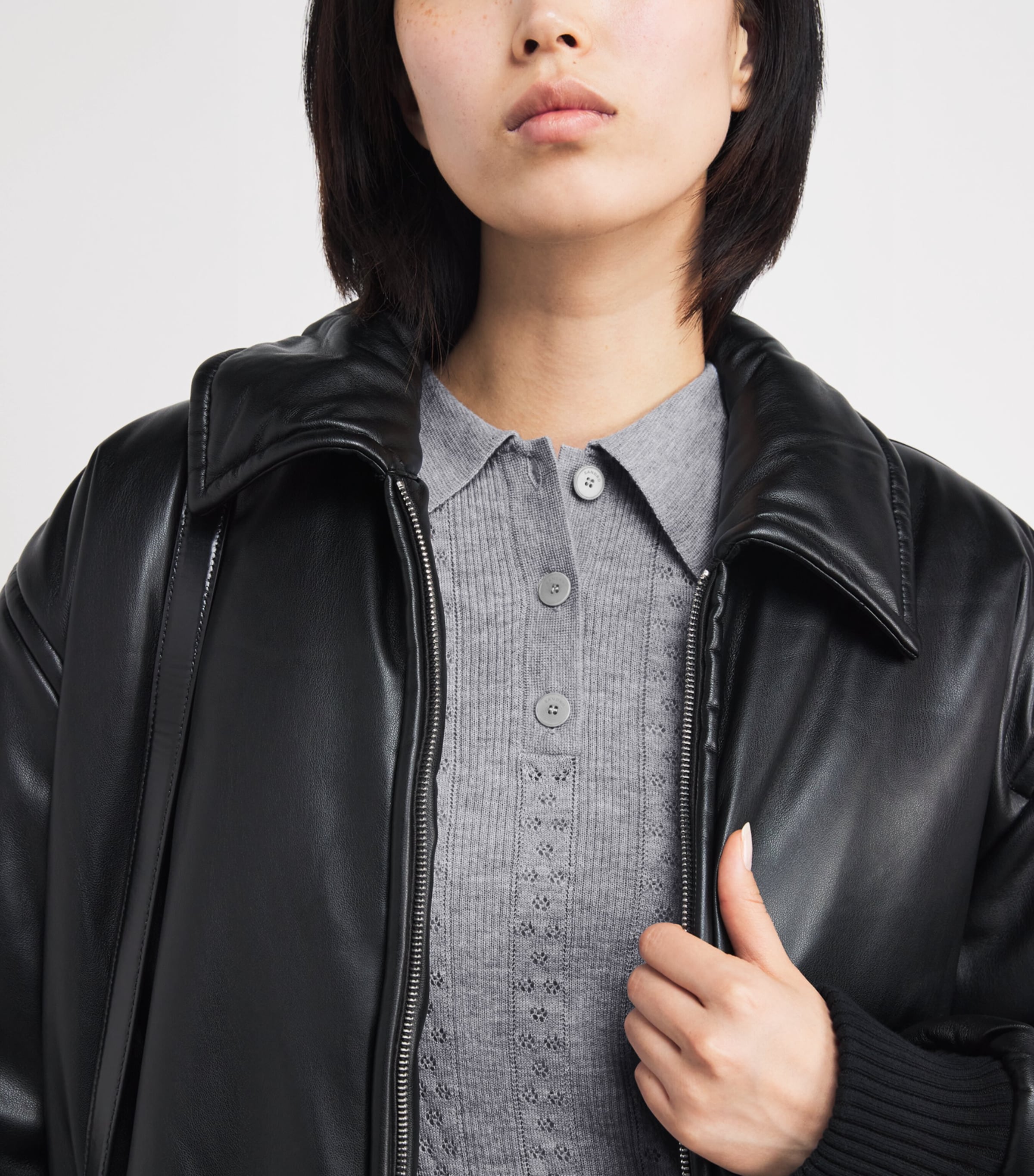 Wool Polo Sweater GREY Image 6