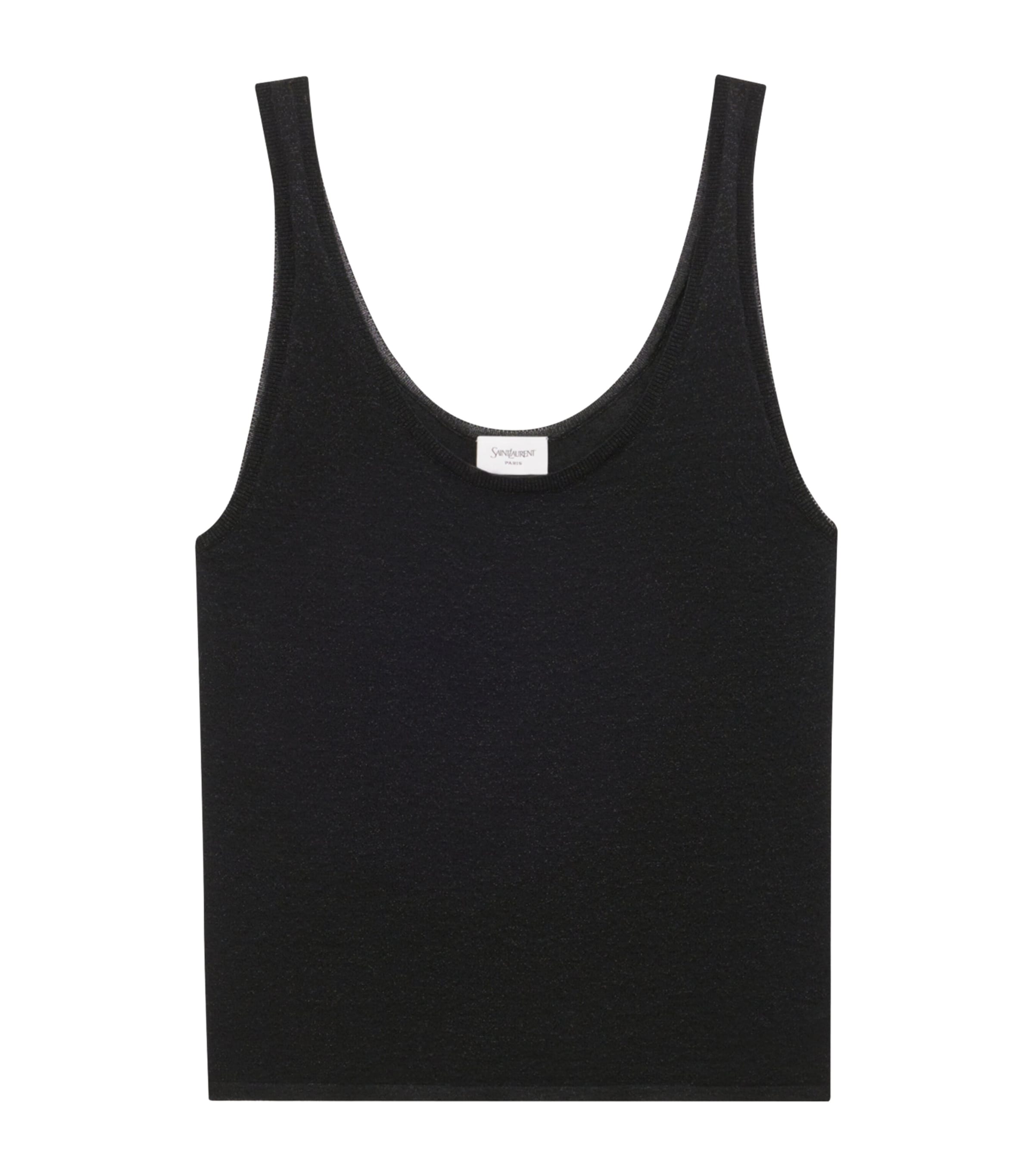 Saint Laurent Black Semi-transparent Tank Top In Black