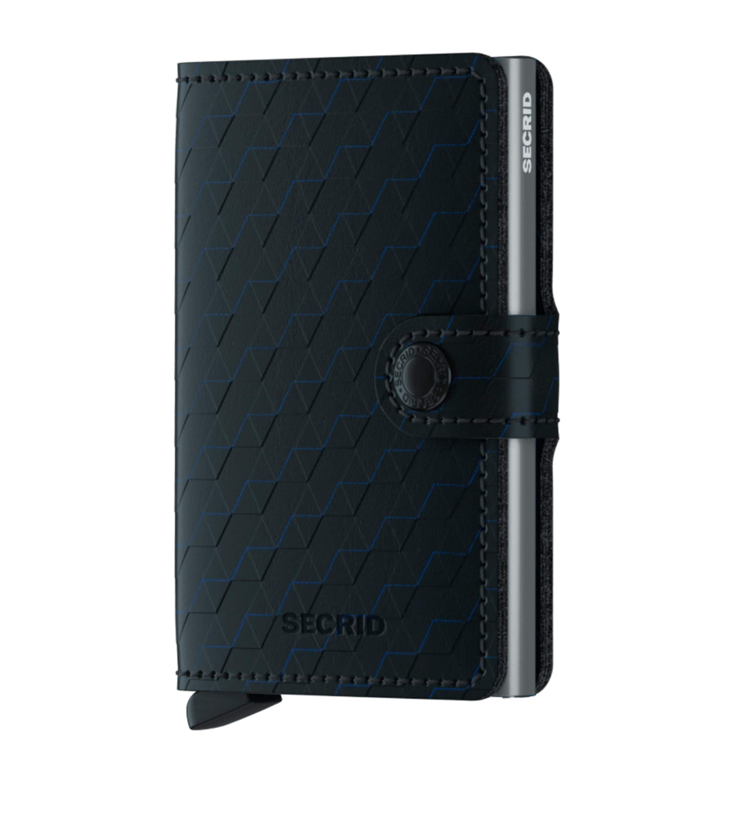 Secrid Miniwallet Optical Leather And Aluminium Cardholder In Black