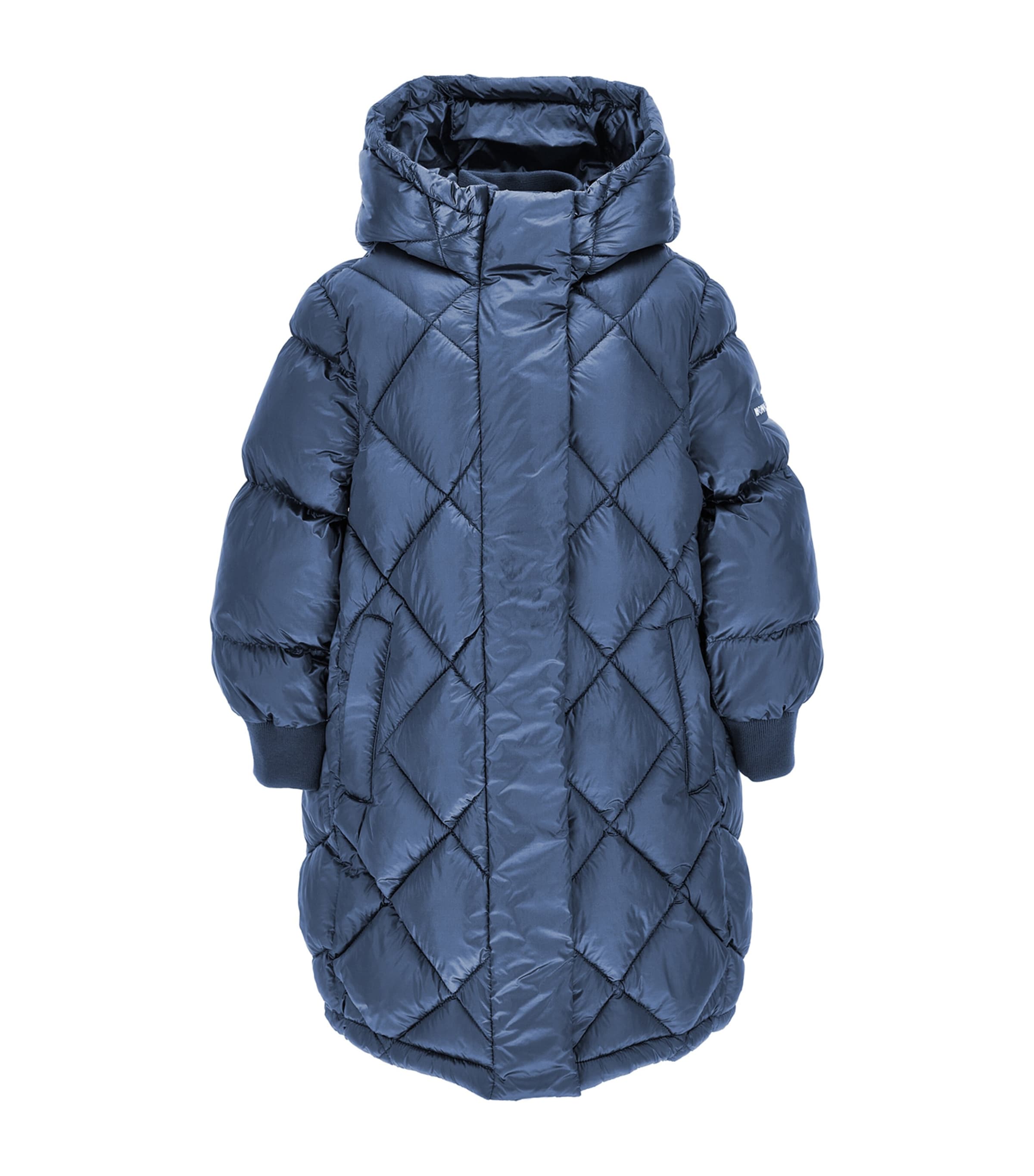 Monnalisa Kids' Quilted Longline Puffer Coat In Blue